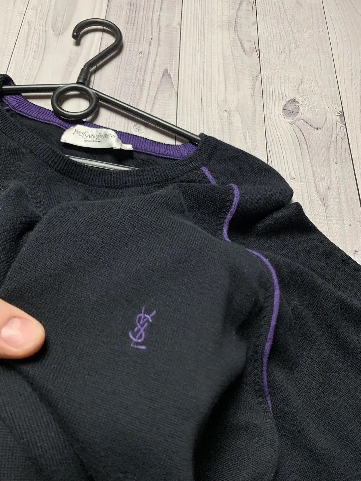 Vintage × Yves Saint Laurent Vintage Yves Saint Laurent sweatshirt sweater YSL logo Size US L / EU 52-54 / 3 - 2 Thumbnail