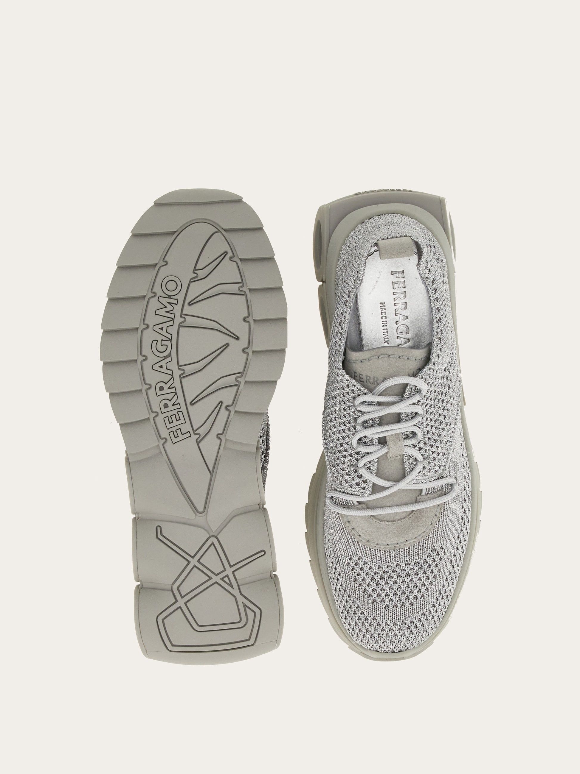Salvatore Ferragamo o1s1rm0924 Nima Low-Top Sneakers in Silver/Grey Size US 7.5 / IT 37.5 - 5 Thumbnail