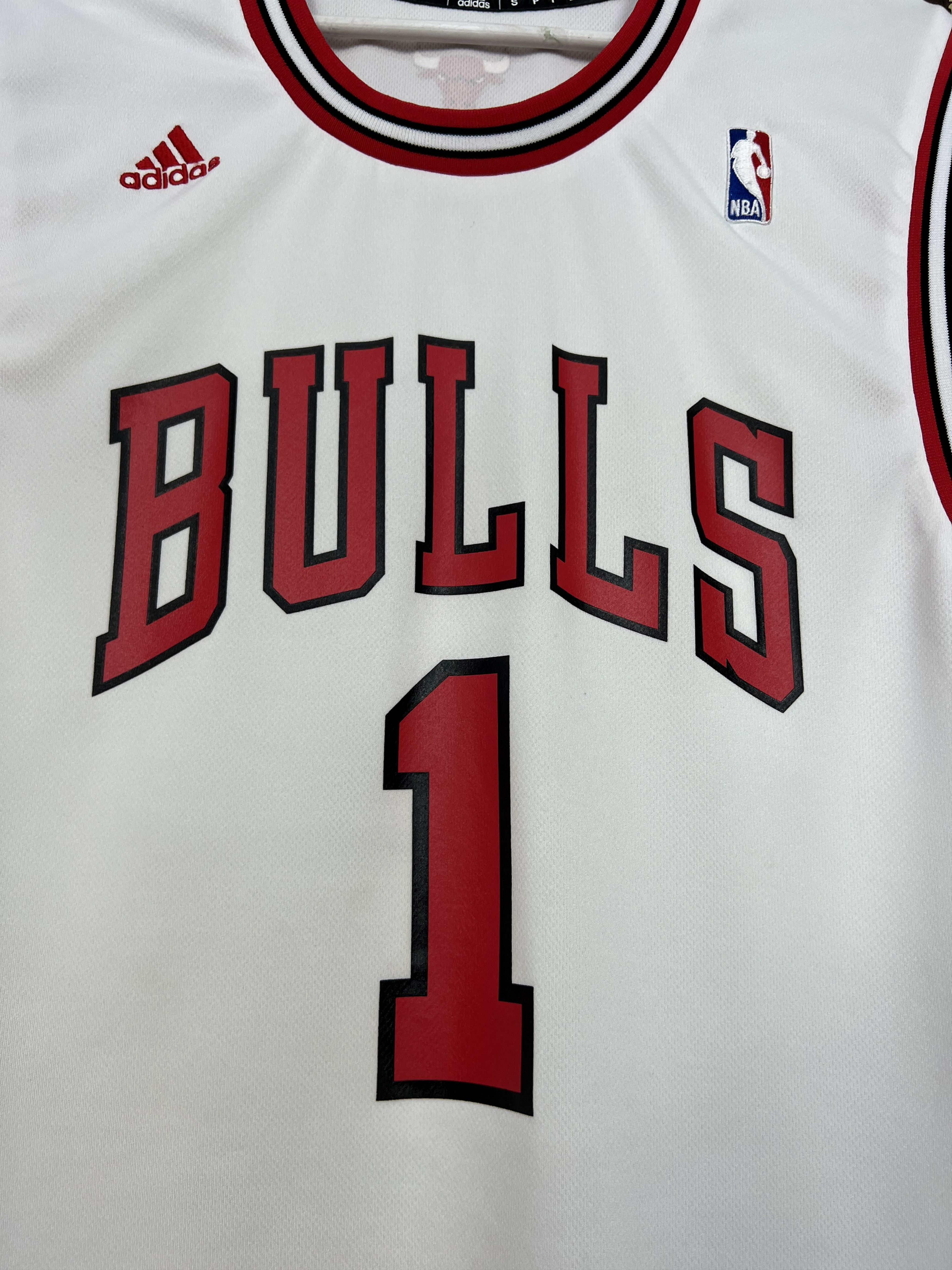 Adidas Vintage Adidas Chicago Bulls NBA #1 Rose White Jersey Mens Size US S / EU 44-46 / 1 - 3 Thumbnail