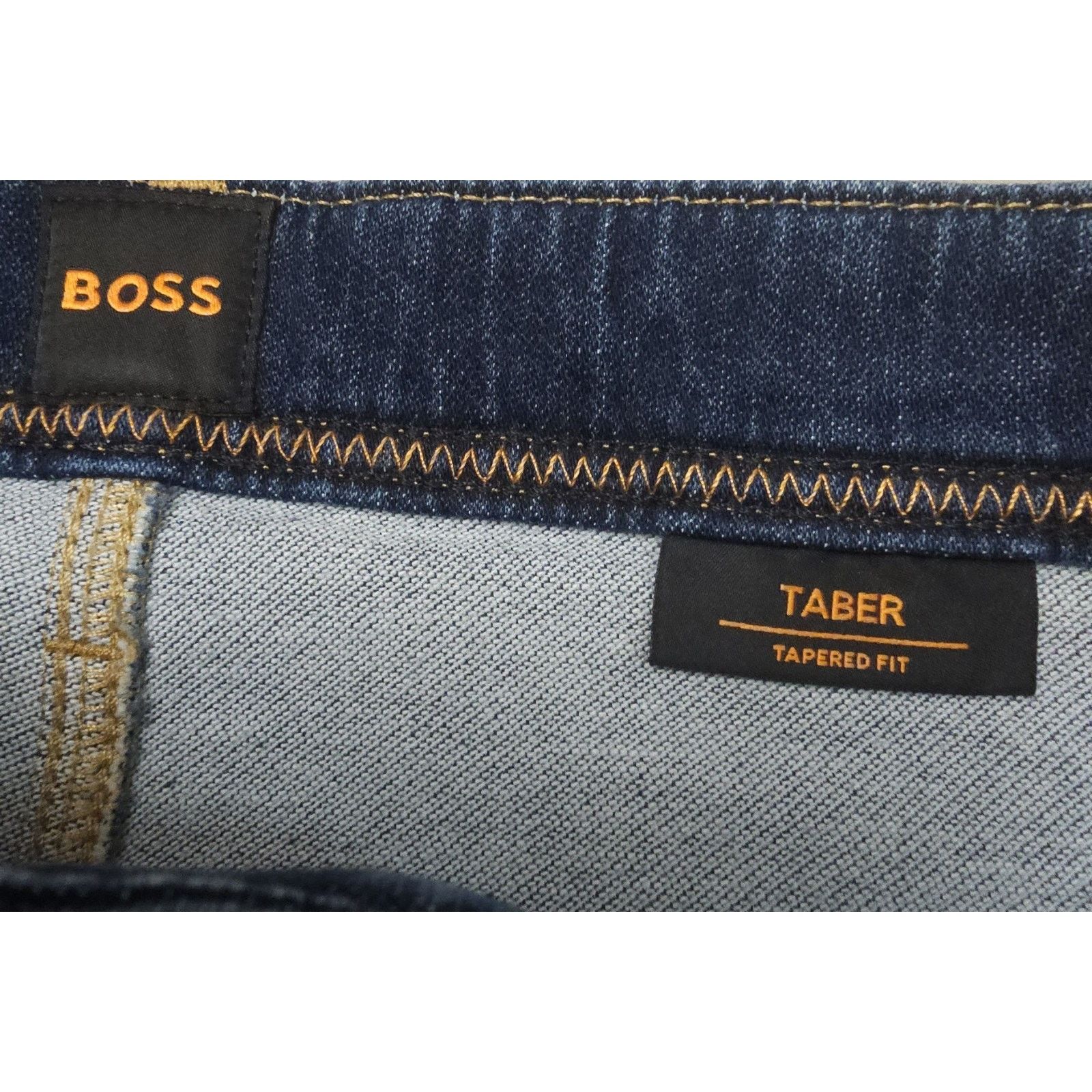 Hugo Boss Hugo Boss Mens Jeans Tapered Fit Stretch Dark Blue Wash 38 Size US 38 / EU 54 - 6 Thumbnail