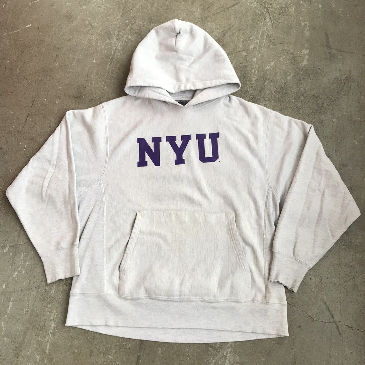 Vintage Vintage Champion NYU Reverse Weave Hoodie Pullover Sweat