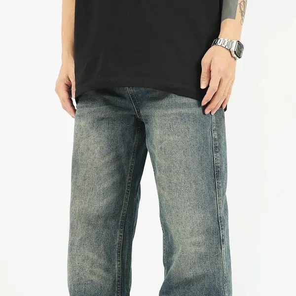 Japanese Brand Nana Washed distressed vintage cleanfit loose jeans for men Size US 32 / EU 48 - 6 Thumbnail