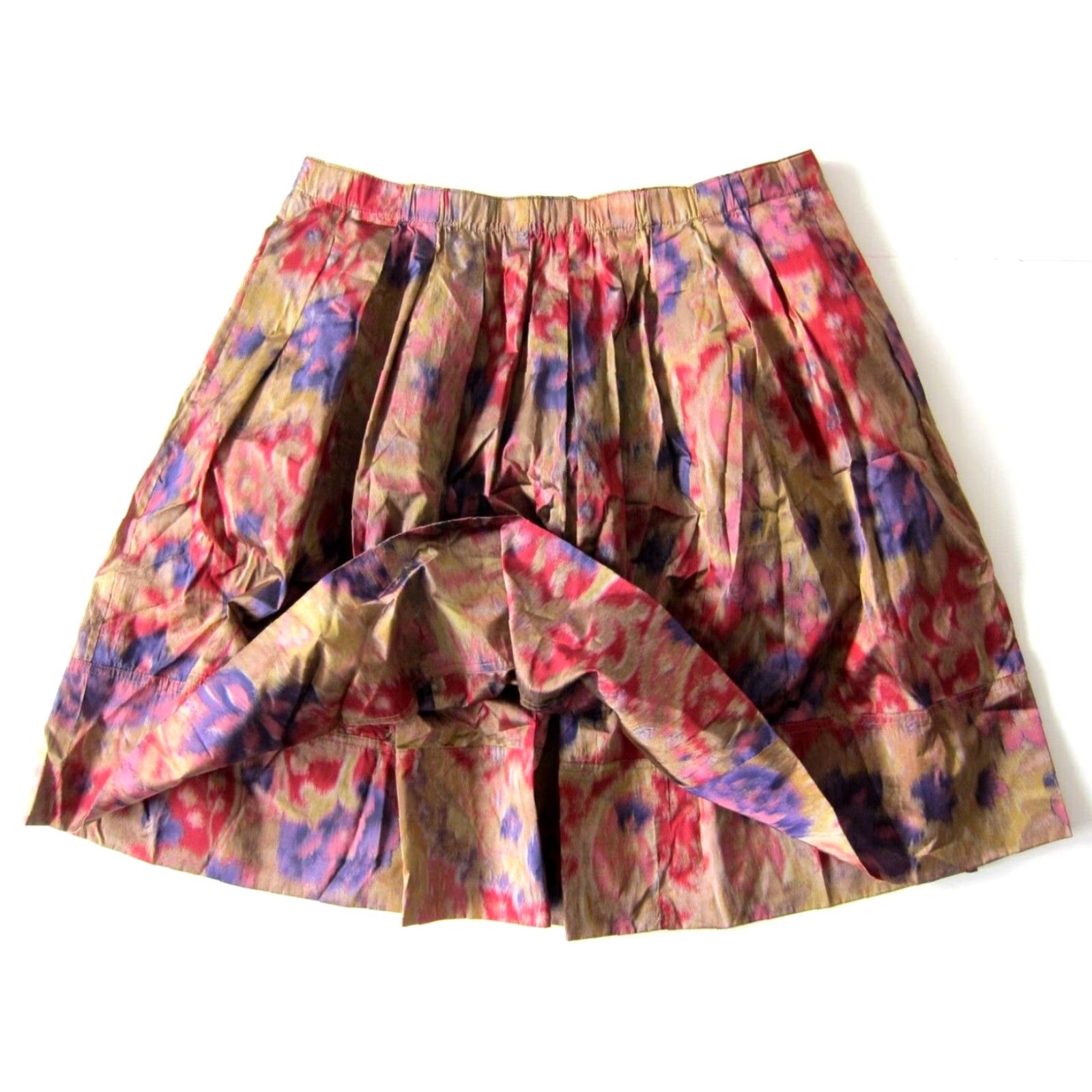 DKNY DKNY Silk Tie Dye Pleated A-Line Skirt Women Size 10 Purple KadBrown Red Size 32" / US 10 / IT 46 - 7 Thumbnail