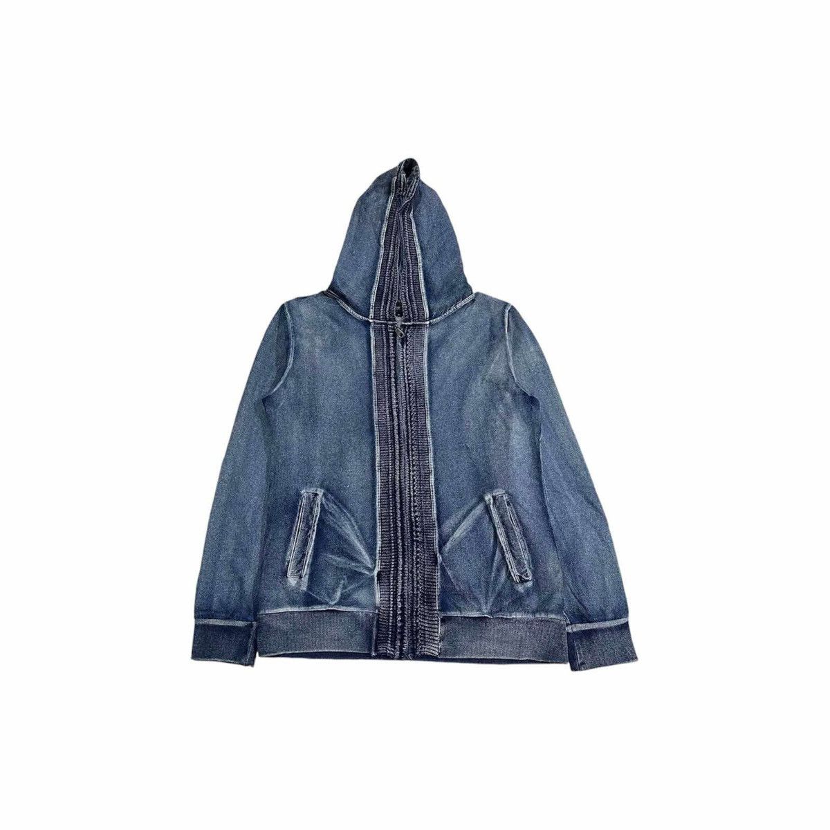 In The Attic 🔥Sick Y2K In The Attic Zip Up Hoodie Cable Knit Indigo Size US M / EU 48-50 / 2 - 5 Thumbnail