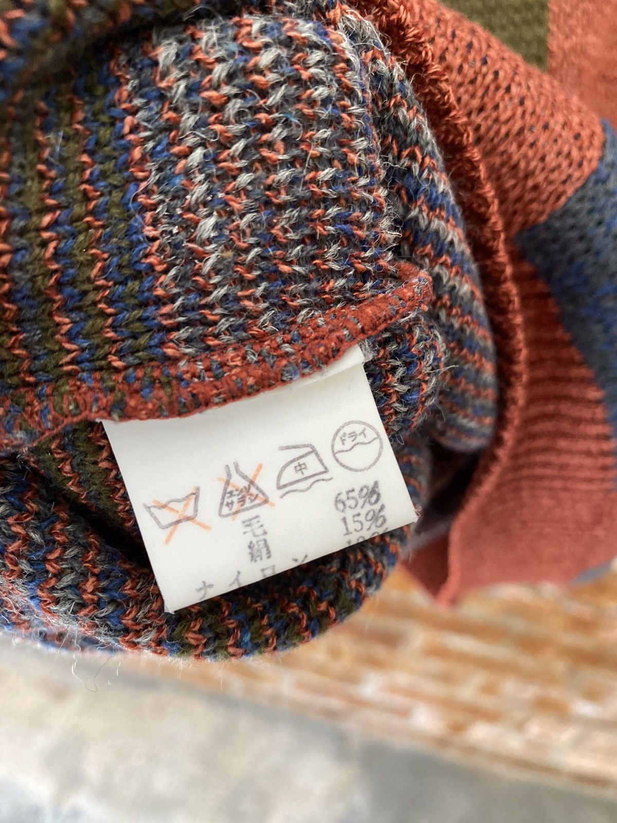 Yoshiyuki Konishi 1980s FICCE patchwork wool knit Size US M / EU 48-50 / 2 - 14 Thumbnail