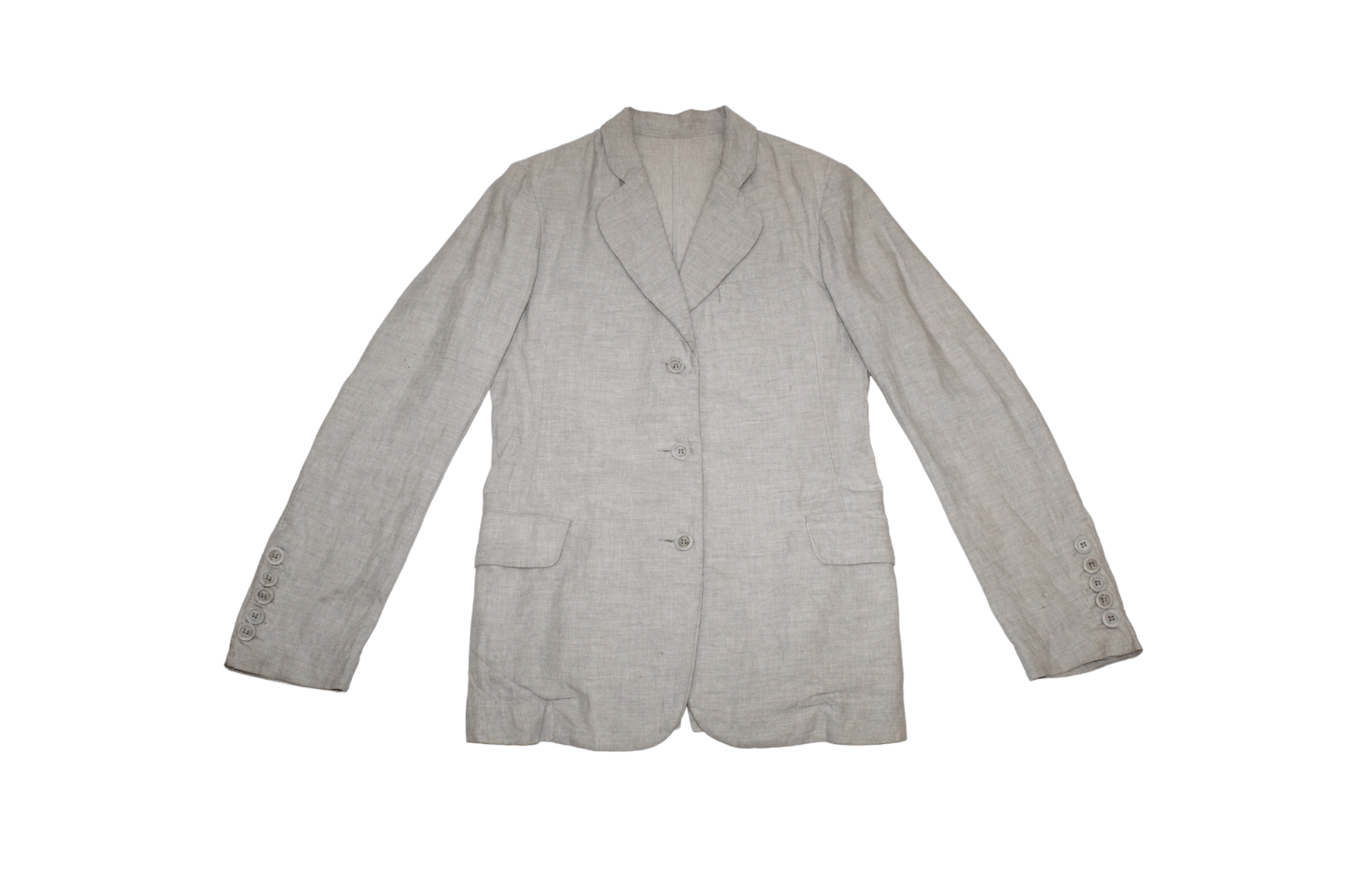 Casey Vidalenc Casey Vidalenc Linen Solid Grey Slim Fit Layered Blazer Size US S / EU 44-46 / 1 - 3 Thumbnail