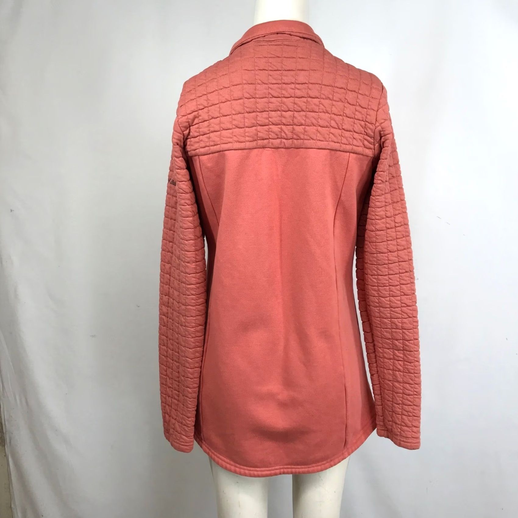 Pinko Columbia Pullover Sweater Collared Long Sleeve Quilted Quarter Zip Casual Coral Pink S Womens Size S / US 4 / IT 40 - 5 Thumbnail