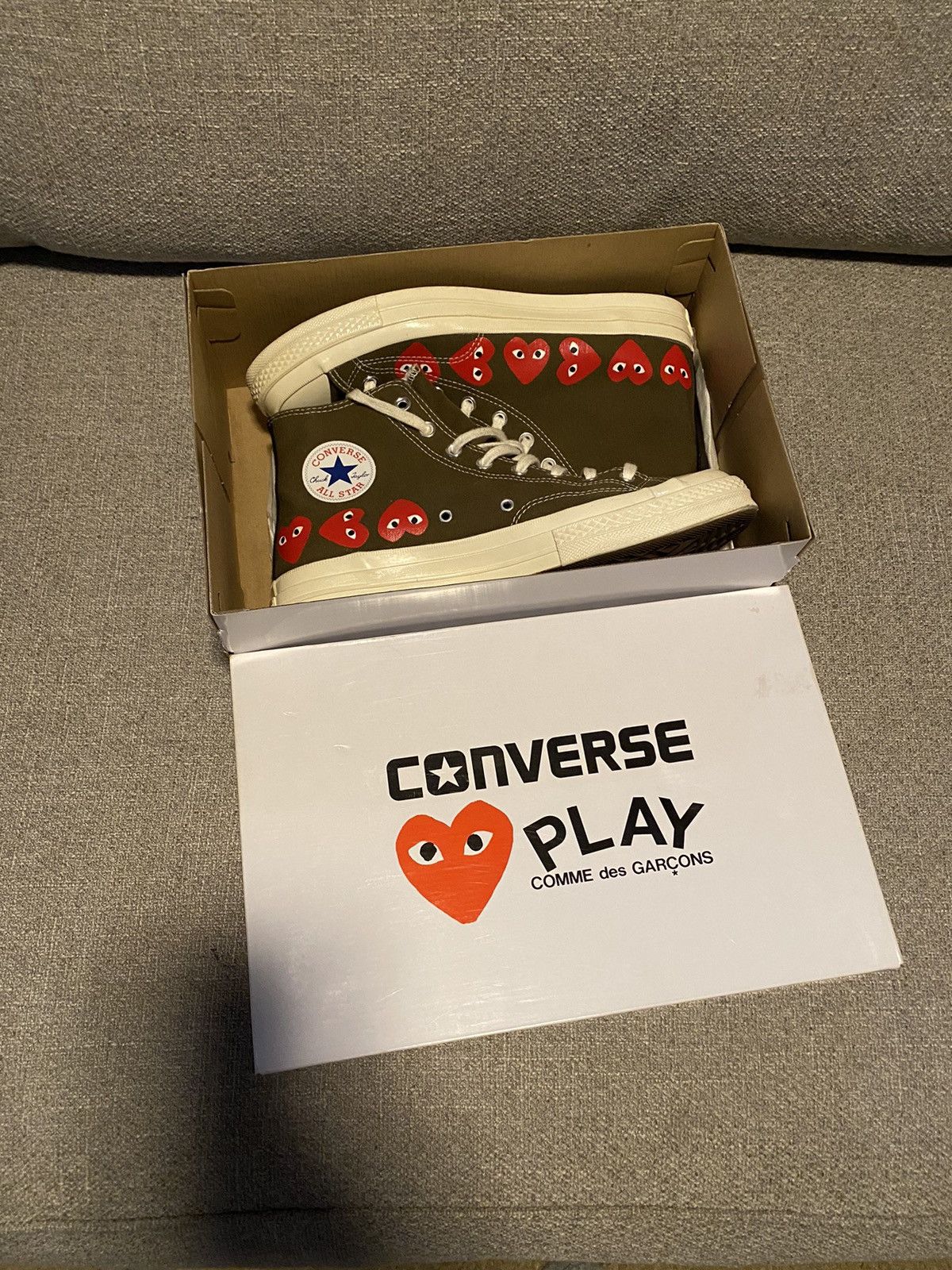 image of Comme Des Garcons Play Converse Shoes in Brown, Men's (Size 11)