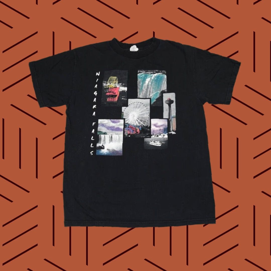 Vintage VINTAGE AllStyle Niagara Falls Black T-Shirt Medium Graphic Tourist 90s Mens Size US M / EU 48-50 / 2 - 1 Thumbnail