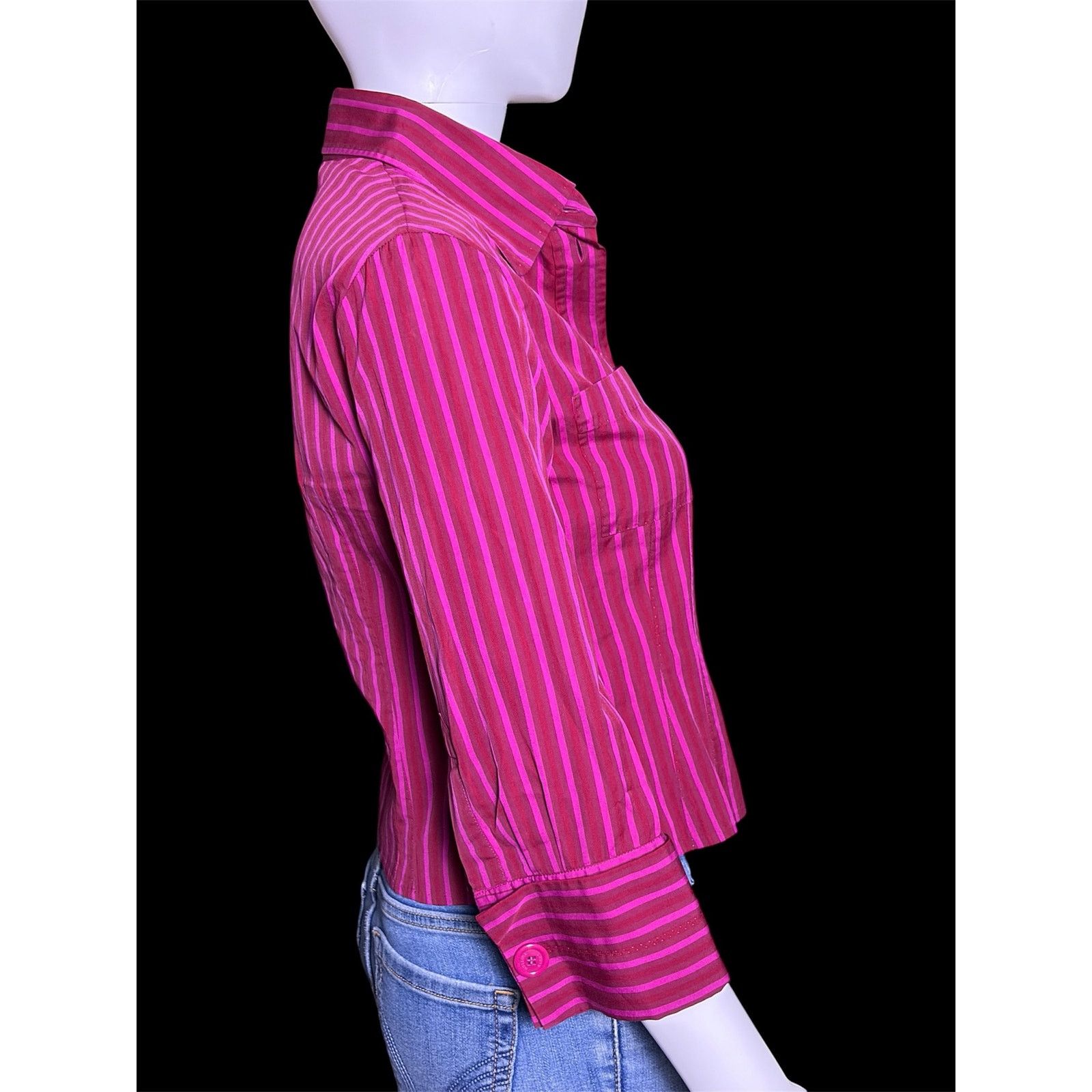 Louis Vuitton Y2K Louis Vuitton Magenta Pink and Red Button Down Blouse Size S / US 4 / IT 40 - 5 Thumbnail