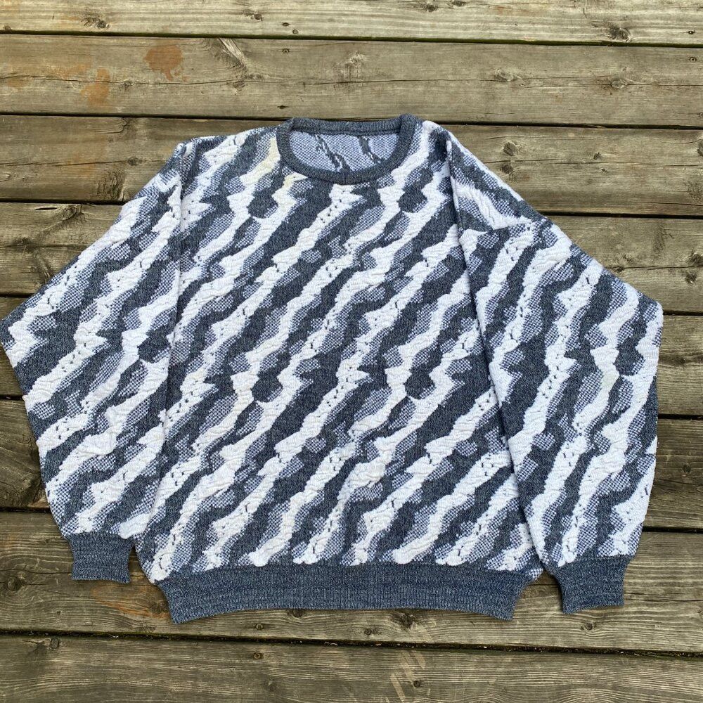 Coogi × Vintage Vintage 90s Coogi Style 3D Knit Sweater Medium Size US M / EU 48-50 / 2 - 2 Thumbnail