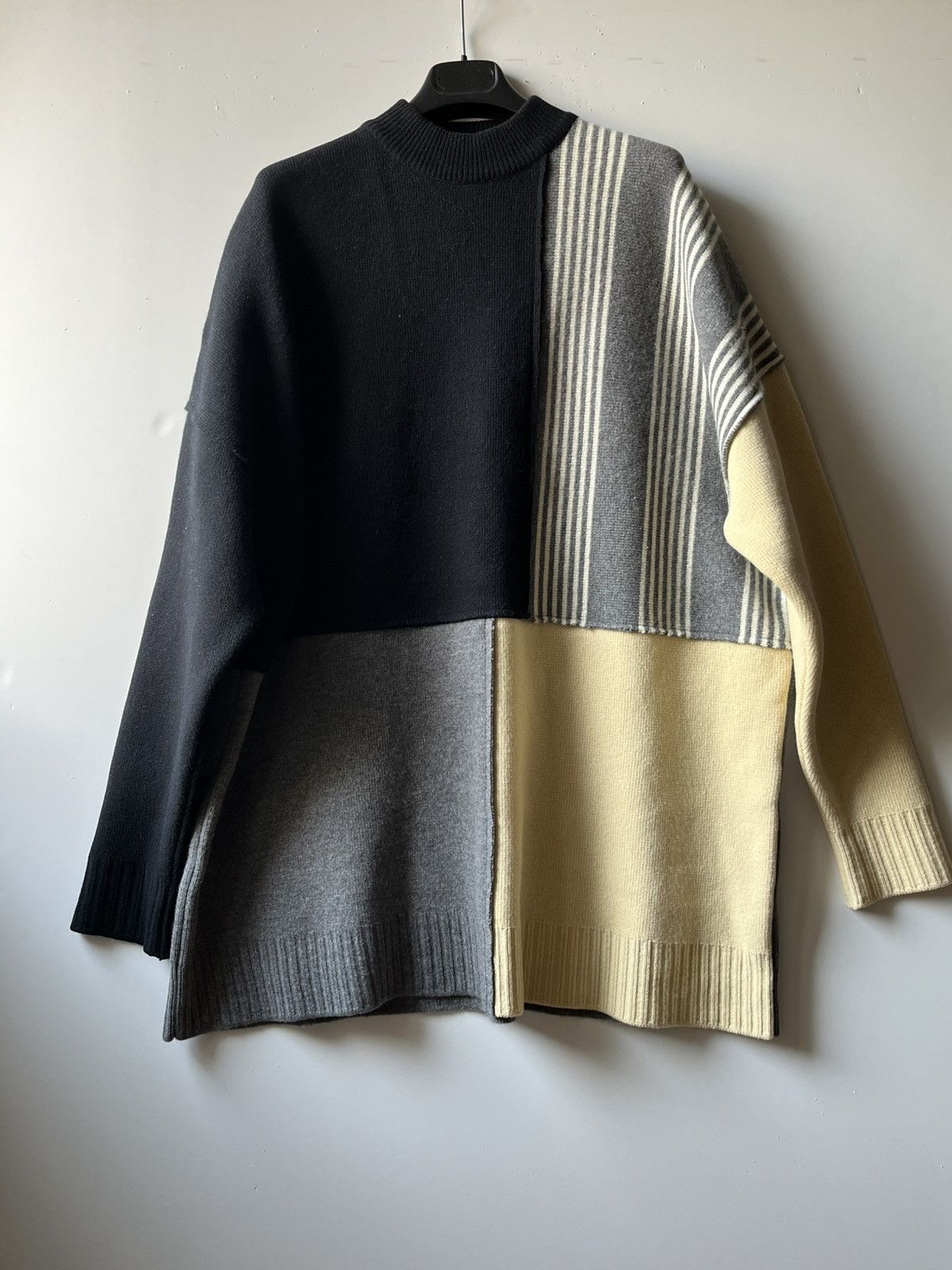 Jil Sander Jil Sander Mix Media Black oversize sweater Size US S / EU 44-46 / 1 - 1 Thumbnail