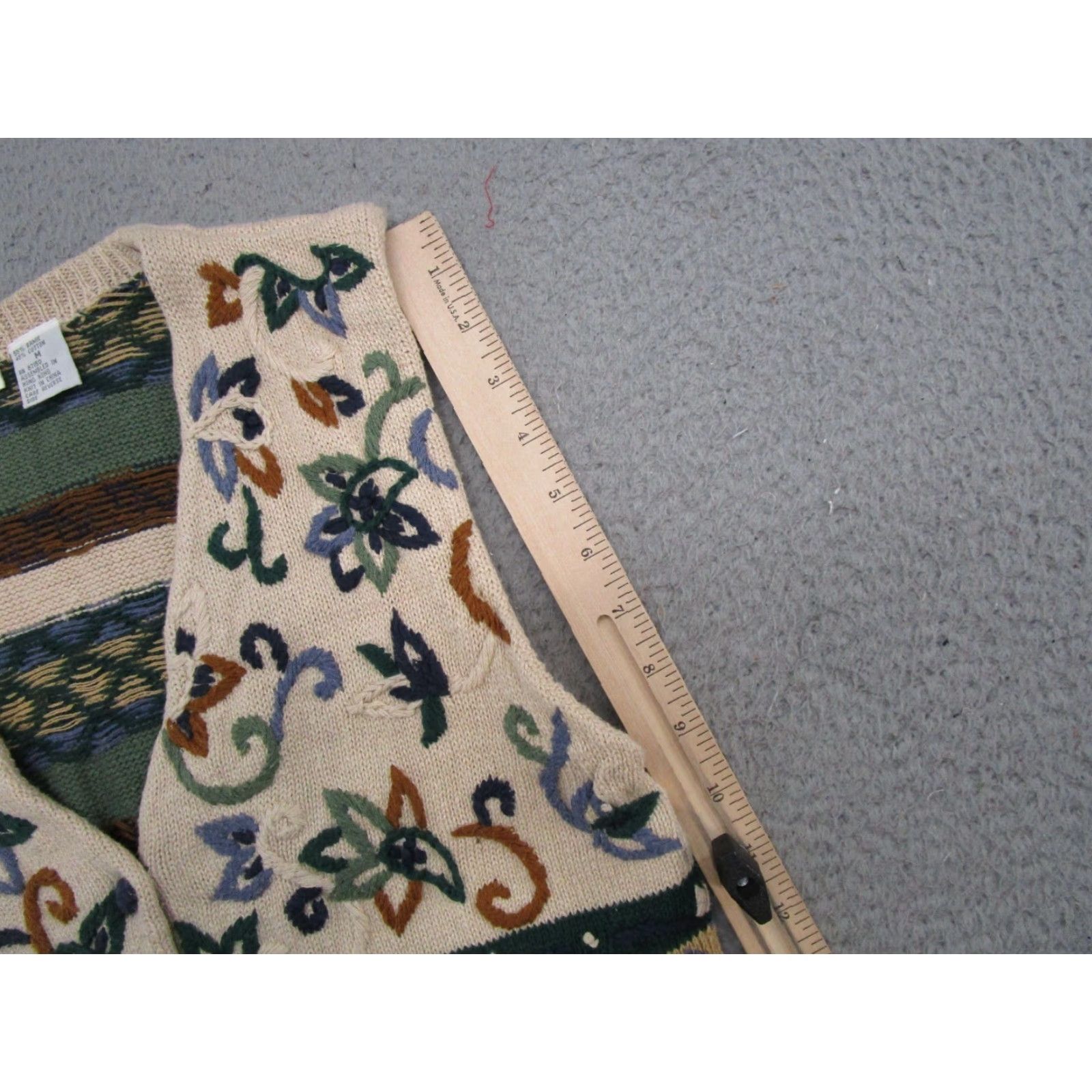 Vintage VINTAGE Paris Sports Club Sweater Vest Shirt Women M Floral Knit Button Up 90s Boho Chic Y2K Size M / US 6-8 / IT 42-44 - 6 Thumbnail