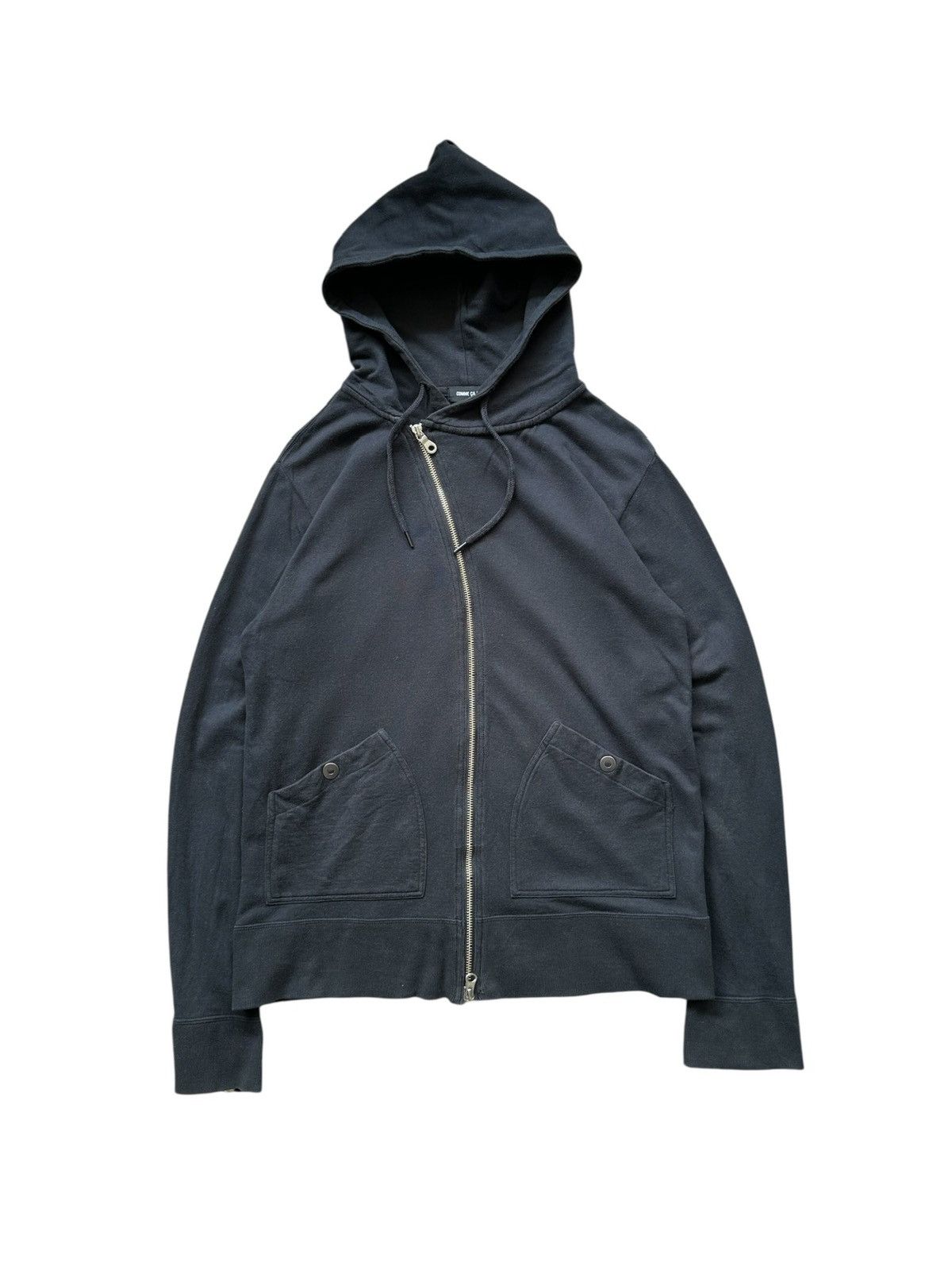 Japanese Brand 2006SS - Comme Ca Ism asymmetric zipper hoodie Size US M / EU 48-50 / 2 - 1 Thumbnail