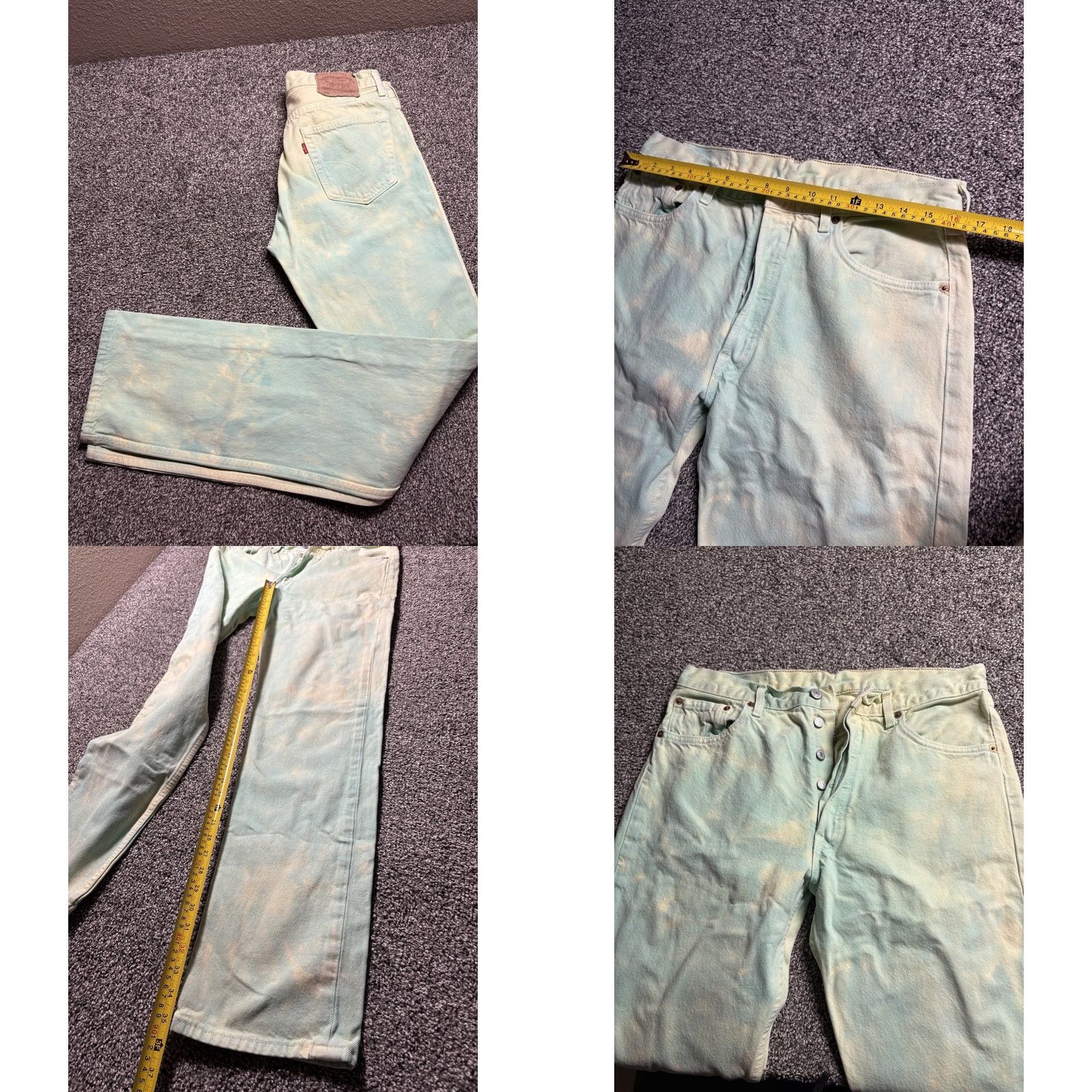 Levi's VINTAGE Levi's 501 Jeans Men Regular 32x35 Denim Blue Acid Wash Straight Leg Button Fly France Grunge 90s Logo Retro Classic Mens Size US 32 / EU 48 - 9 Thumbnail