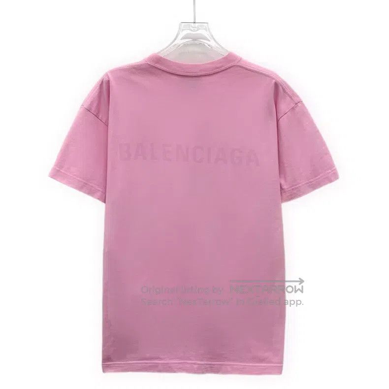 Balenciaga Balenciaga Pink logo letter printed cotton round neck shor Size US XS / EU 42 / 0 - 2 Thumbnail