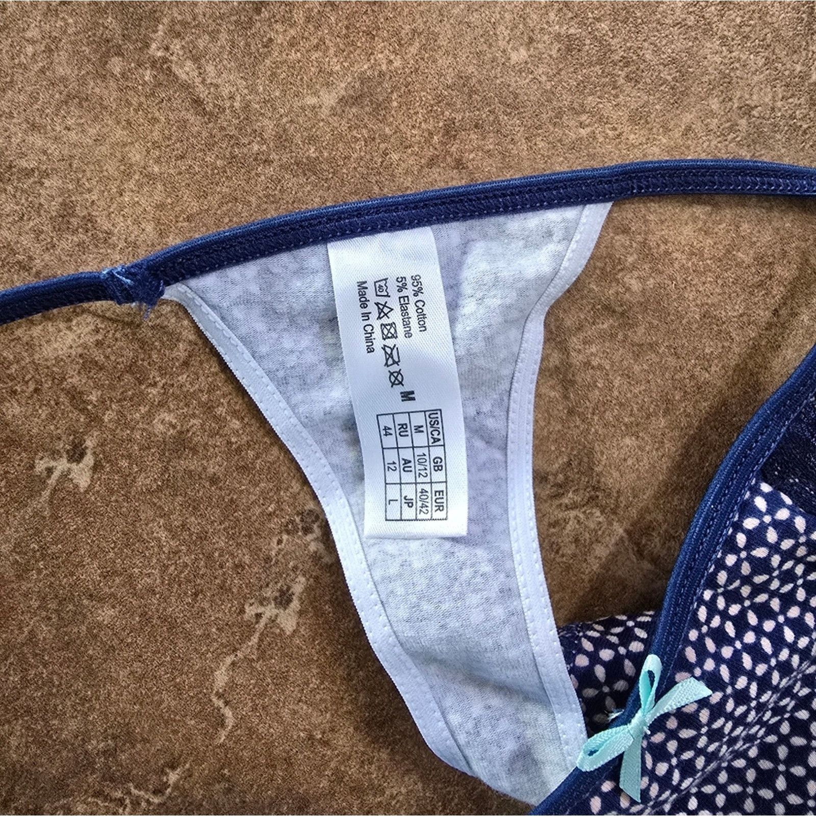 Other Navy Detailed Exotic Lingerie Panty Size ONE SIZE - 3 Thumbnail