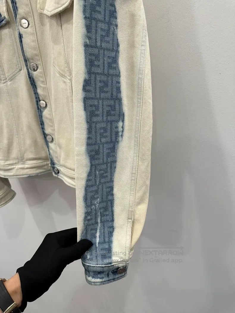 Fendi Fendi Smudged Old Flower Double F Denim Men's Jacket Size US M / EU 48-50 / 2 - 5 Thumbnail