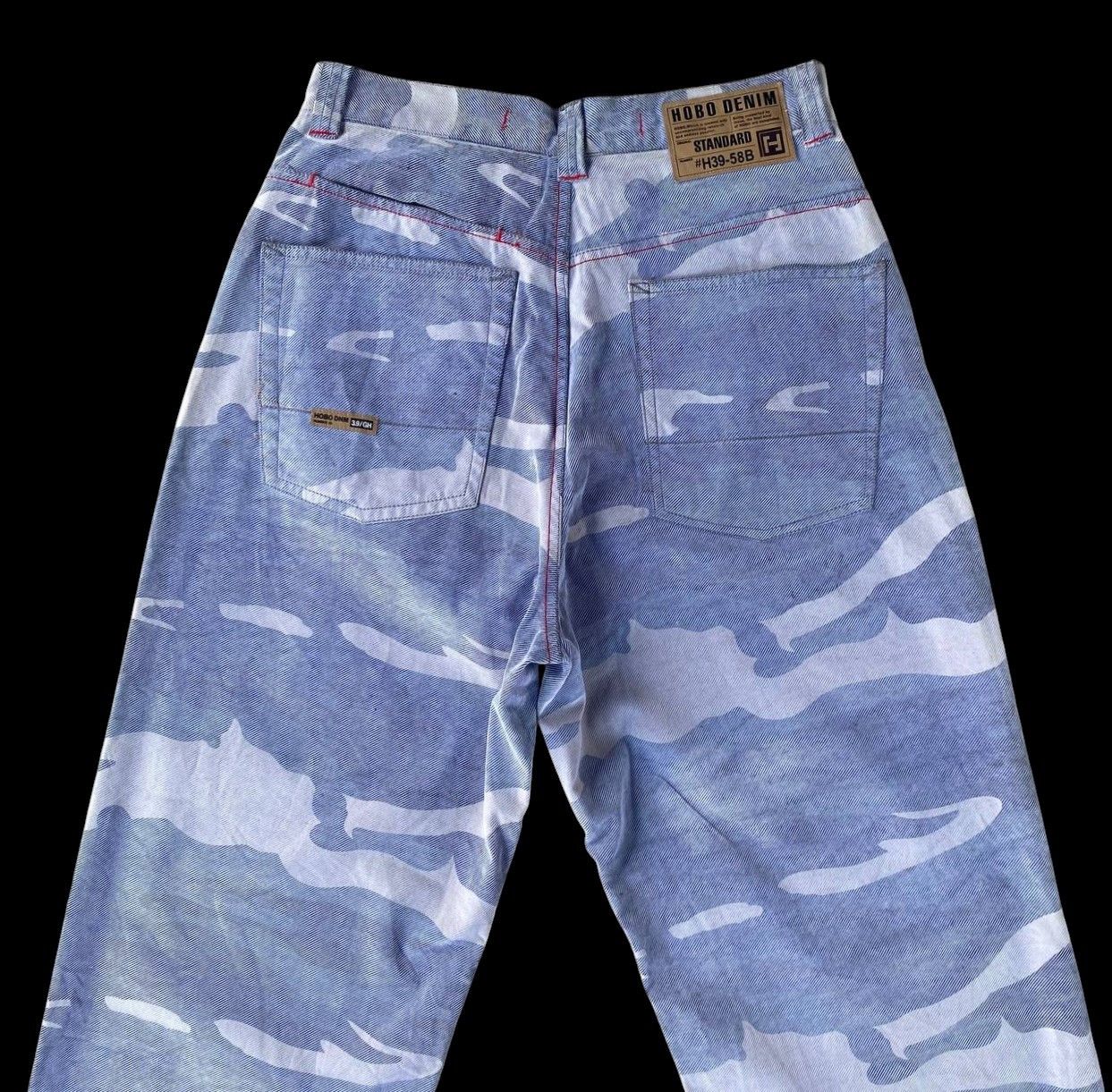 Hobo HOBO DENIM Vintage 90s Wide Leg Blue Camo Skate Pants Baggy Size US 30 / EU 46 - 13 Thumbnail