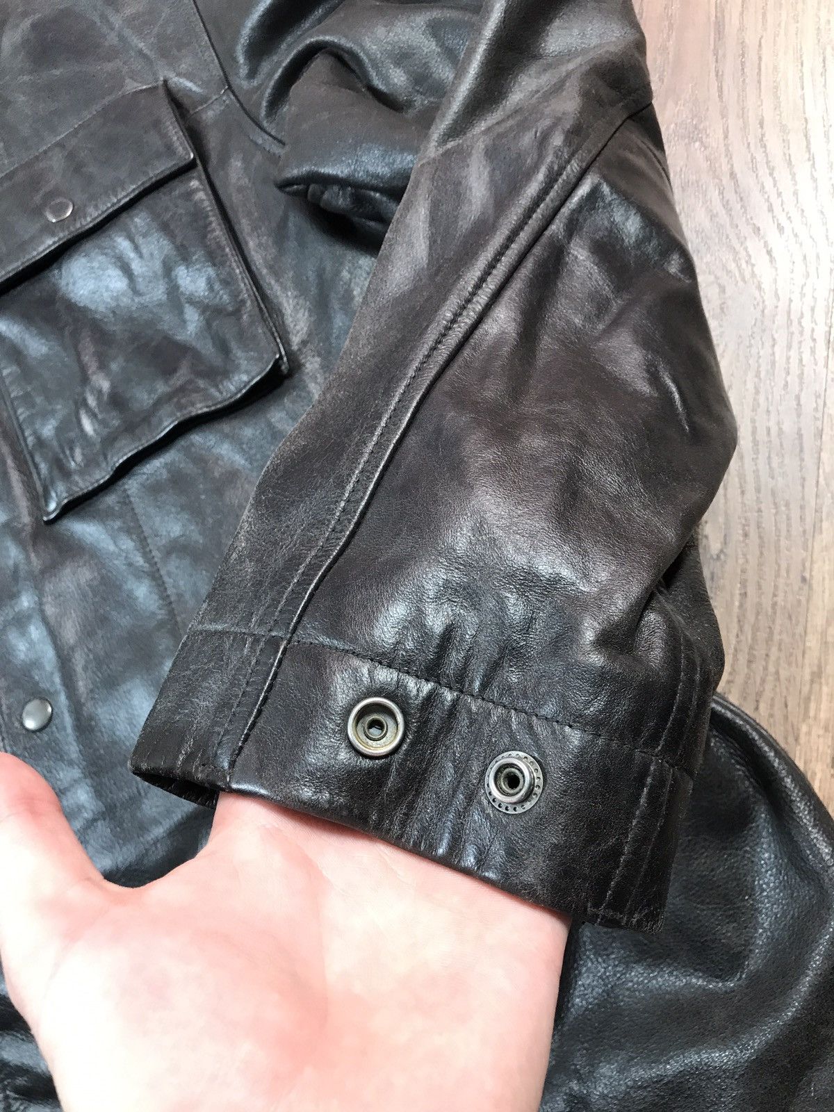 Gap Vintage Distressed Gap Leather Bicker Jacket Size US M / EU 48-50 / 2 - 12 Thumbnail
