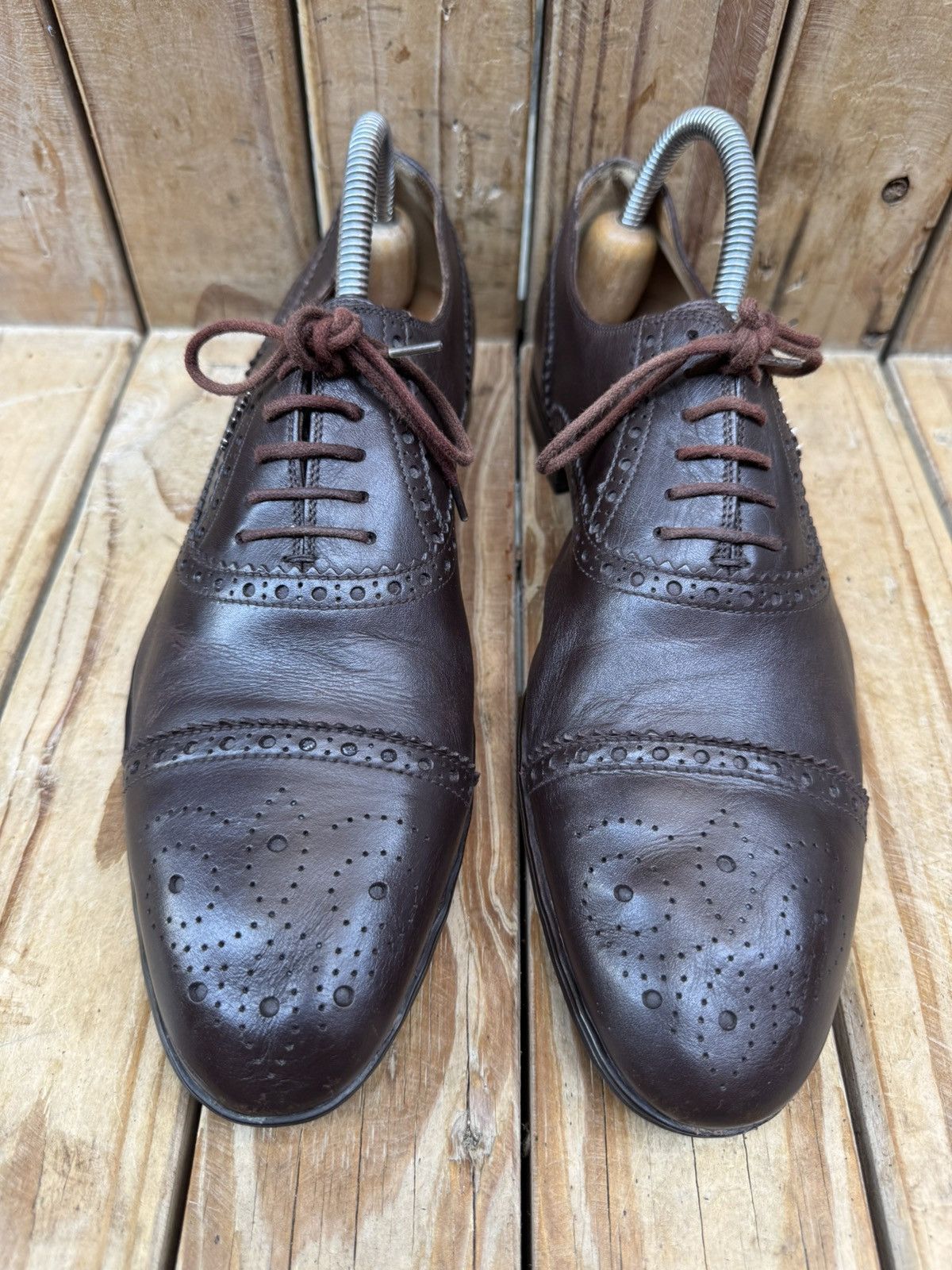 Gucci Gucci brown Cap Toe Leather Men's Dress Shoes UK 6 USA 6.5 Size US 6.5 / EU 39-40 - 8 Thumbnail