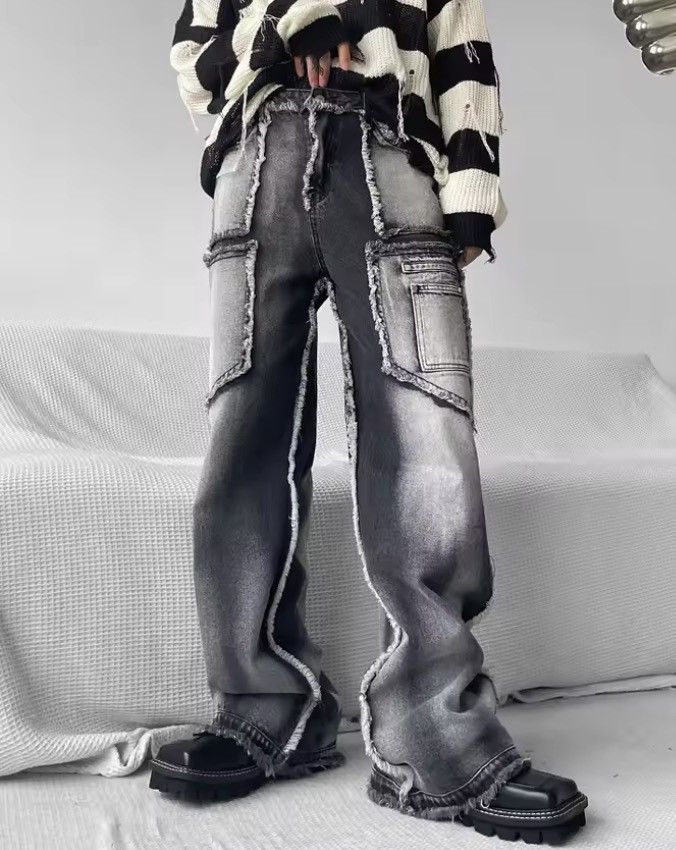 Other Distressed Baggy Wide Leg Denim Jeans, Ripped Jeans Size US 32 / EU 48 - 4 Thumbnail