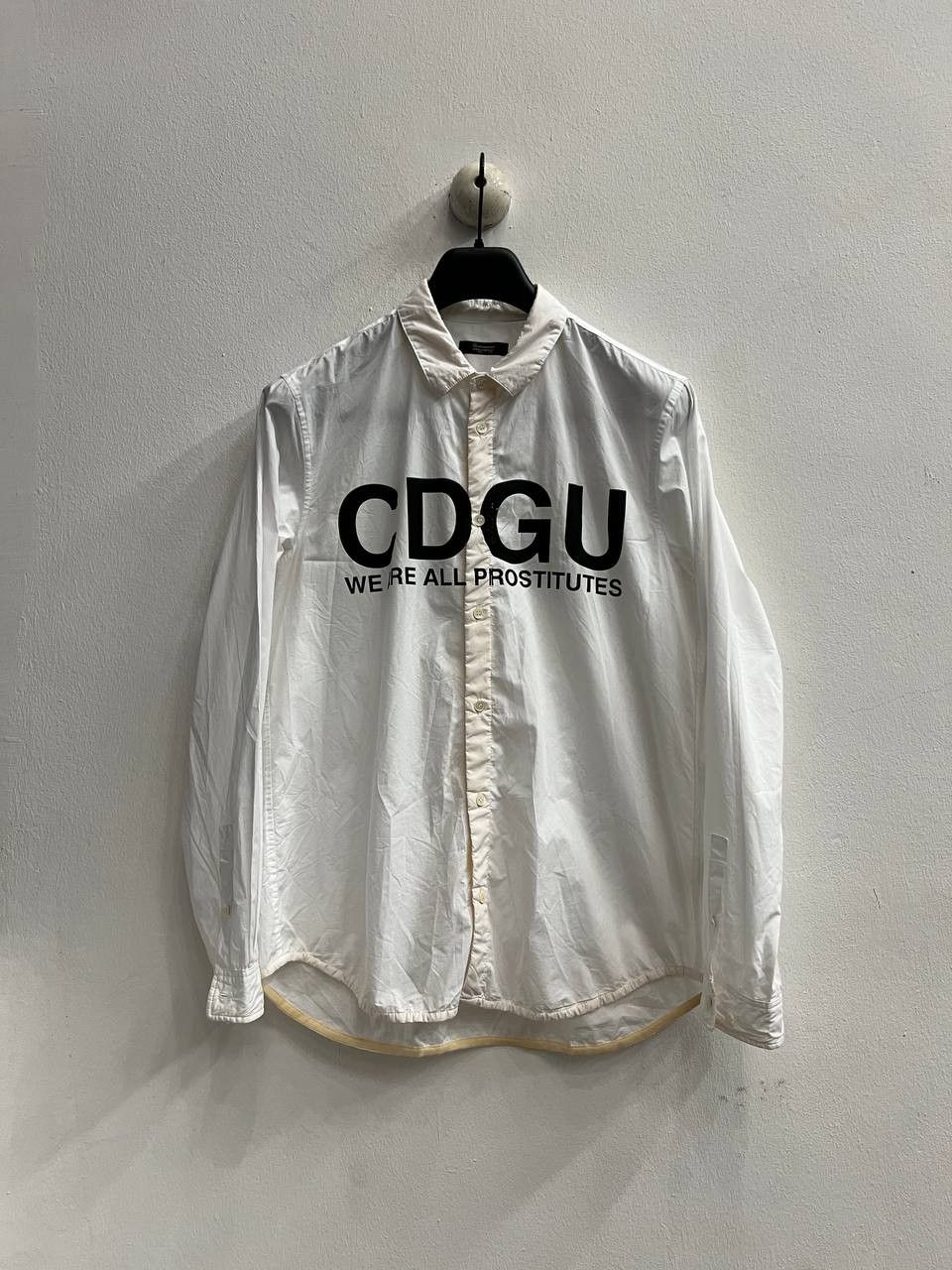 image of Comme Des Garcons x Undercover We Are All Prostitutes Shirt in White, Men's (Size Large)