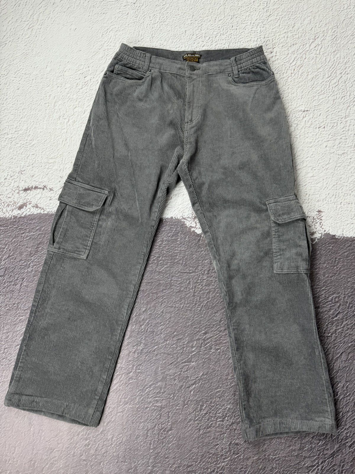 Japanese Brand Atlas for men grey corduroy utility cargo pants size 32 Size US 32 / EU 48 - 1 Thumbnail