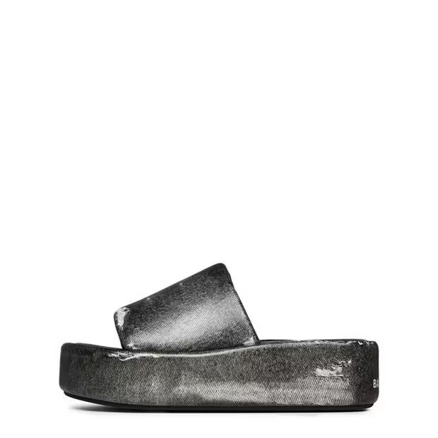 Balenciaga o1g2r1mq0924 Slip Ons Sandals in Black Wshd Size US 8 / IT 38 - 2 Thumbnail