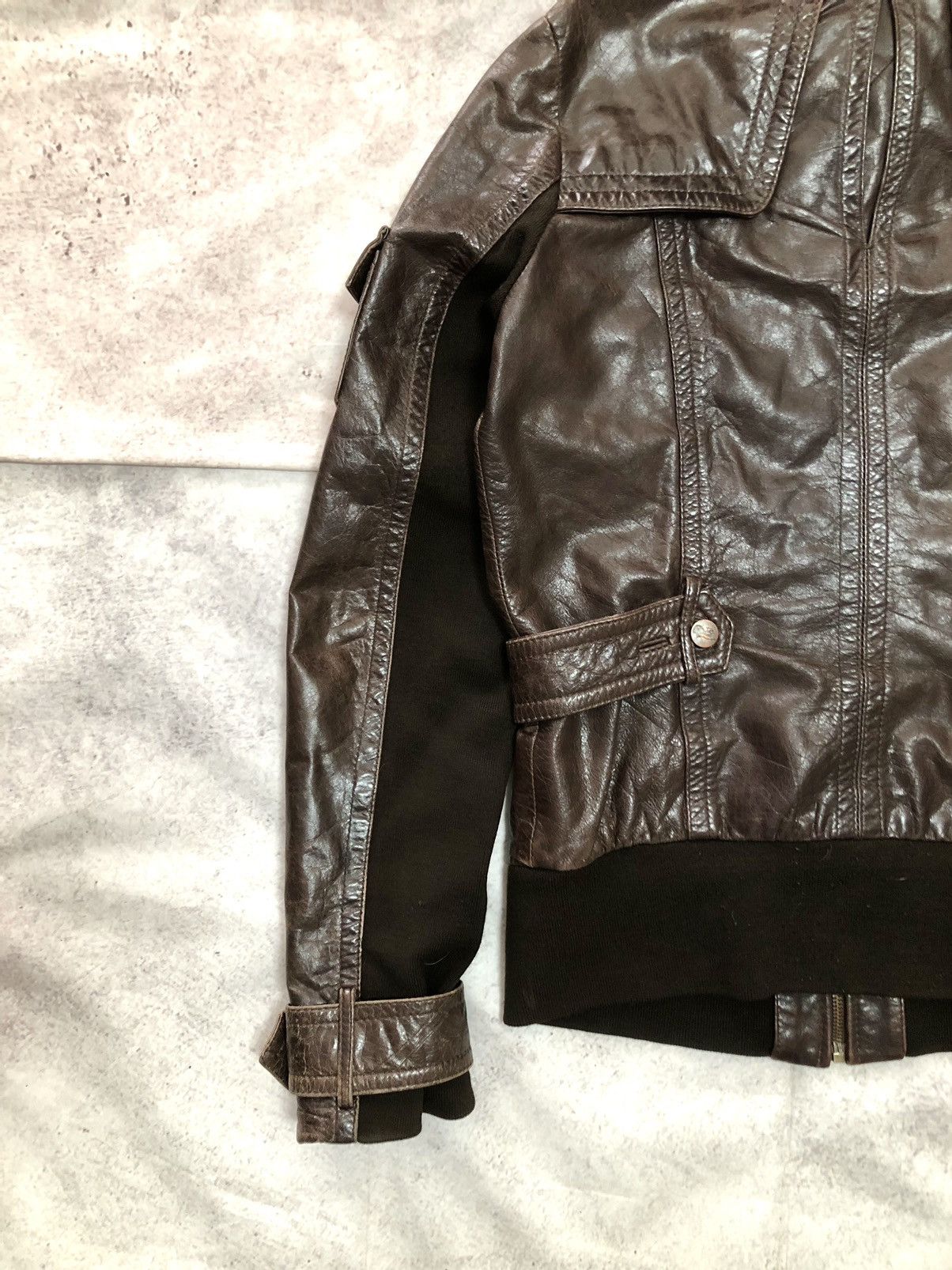 If Six Was Nine Vintage Leather Bomber Jacket Hedi Fit Size US S / EU 44-46 / 1 - 7 Thumbnail