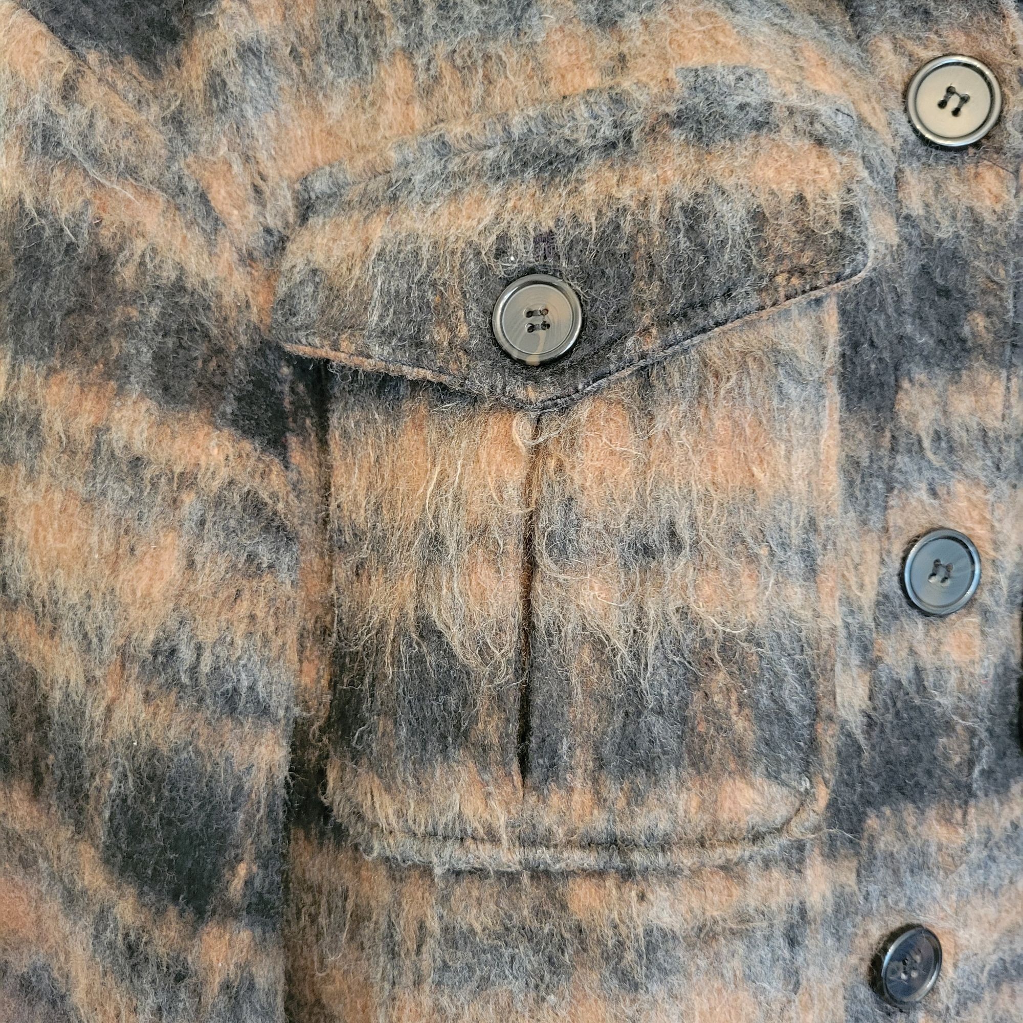7 For All Mankind 7 For All Mankind Plaid Button Up Coat Pockets S Brown Black Size S / US 4 / IT 40 - 5 Thumbnail