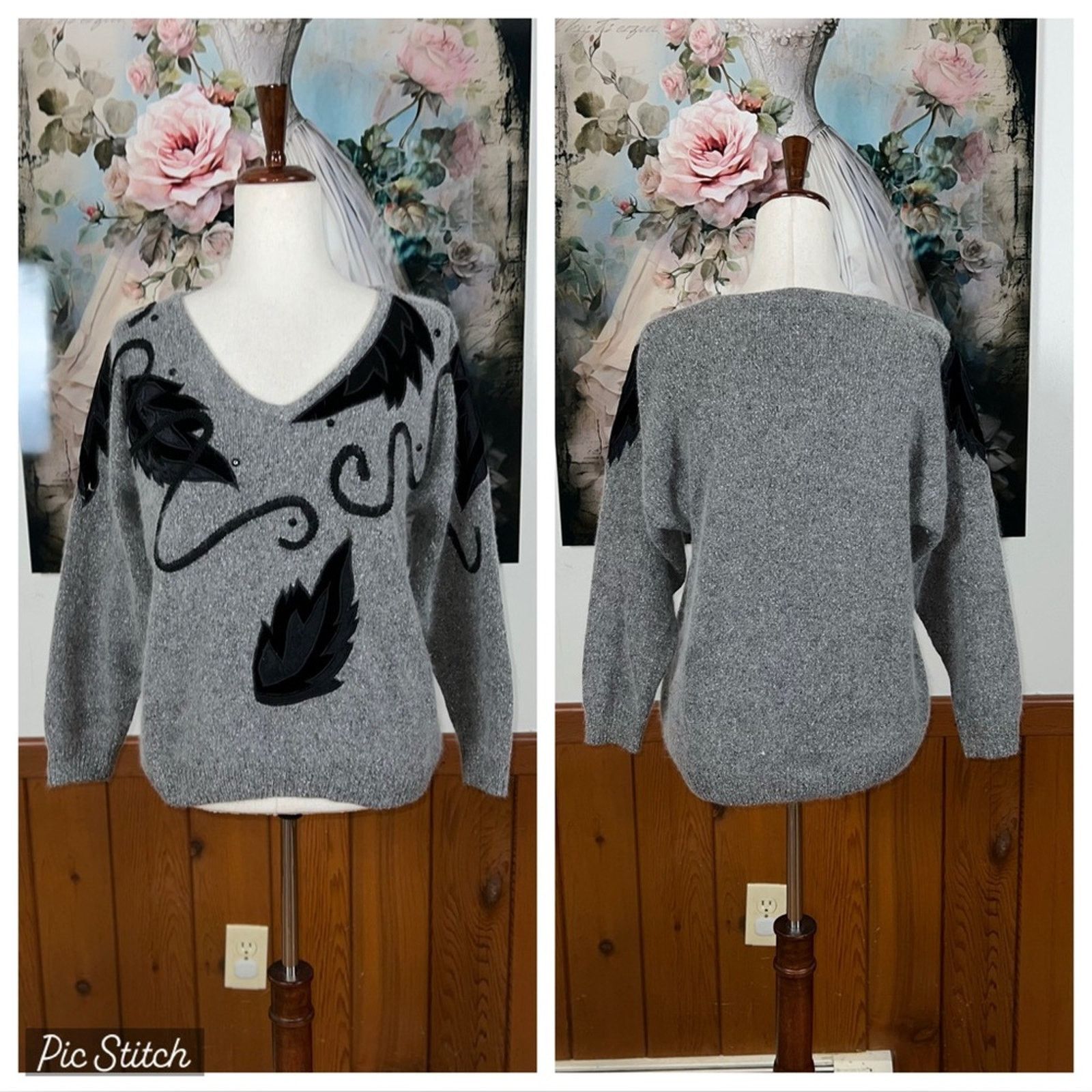 Other Gorgeous Vintage 90s Private Party Angora Sweater! Size L / US 10 / IT 46 - 1 Thumbnail