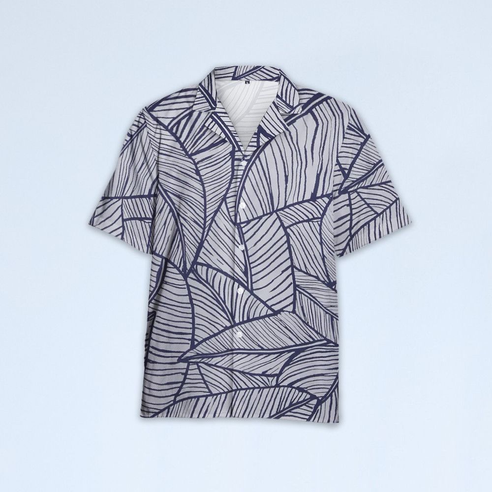 Designer Leaf-Print Short Sleeve Shirt | Botanical Pattern Shirt Size US M / EU 48-50 / 2 - 1 Thumbnail