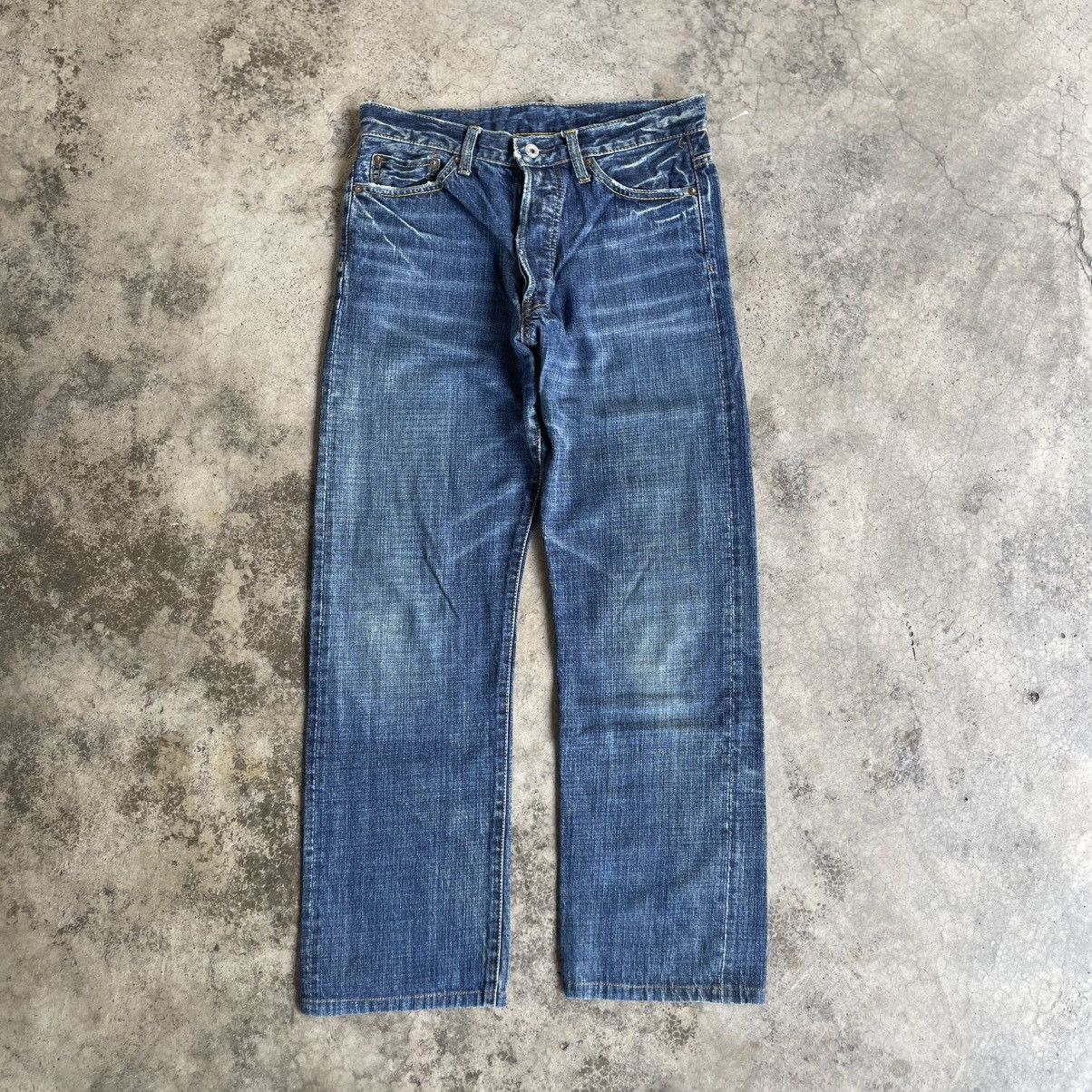 🔥🇯🇵Le-Model Stoned Washed Ripped Distress Selvedge Denim Jean