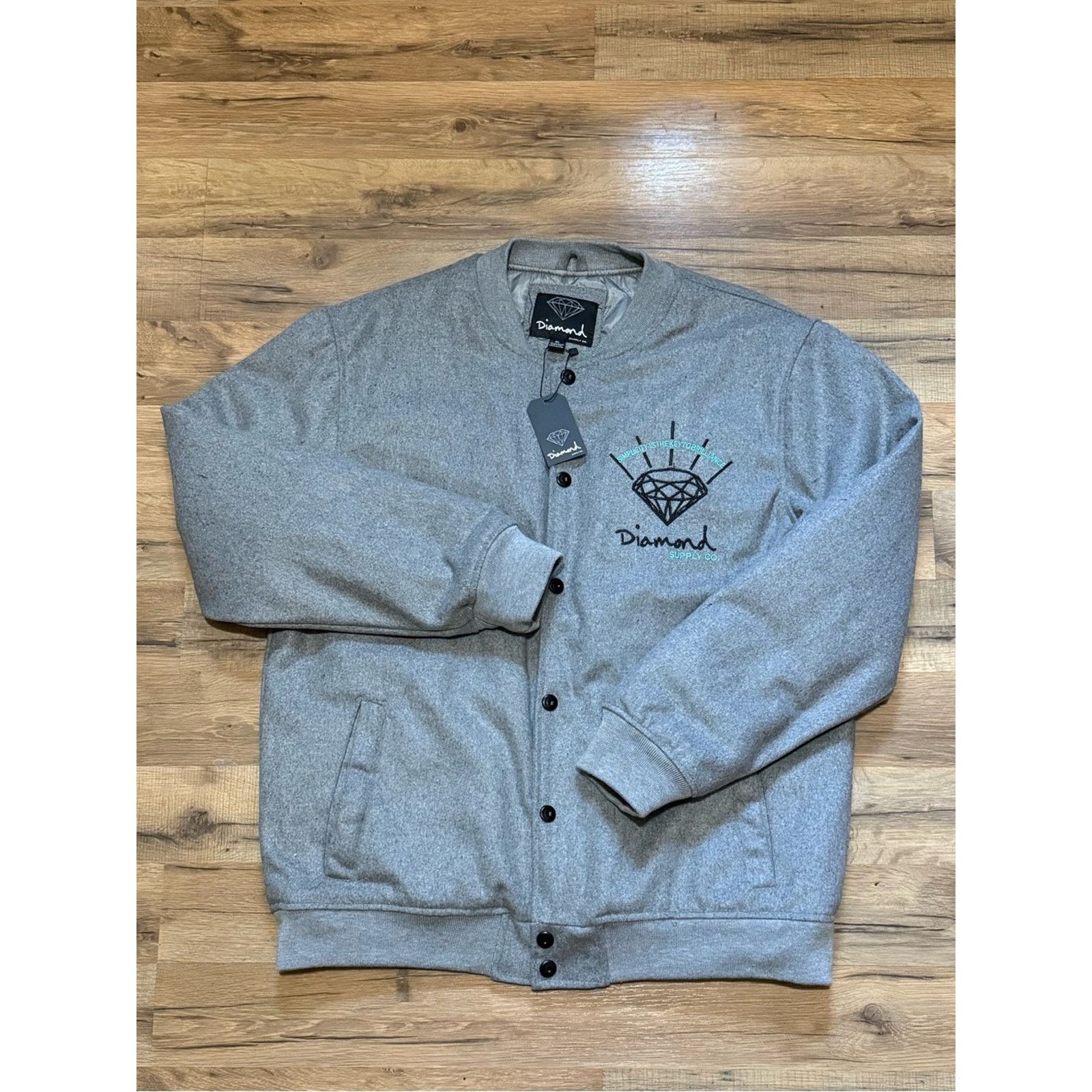 Diamond Supply Co. Diamond Supply Co Button Up Bomber Varsity Jacket Size US XL / EU 56 / 4 - 1 Thumbnail