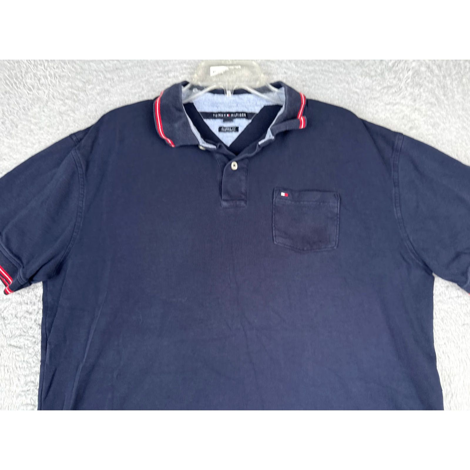 Tommy Hilfiger Tommy Hilfiger Polo Shirt Men XL Blue Classic Fit Pocket Cotton Golf Mens Size US XL / EU 56 / 4 - 4 Thumbnail