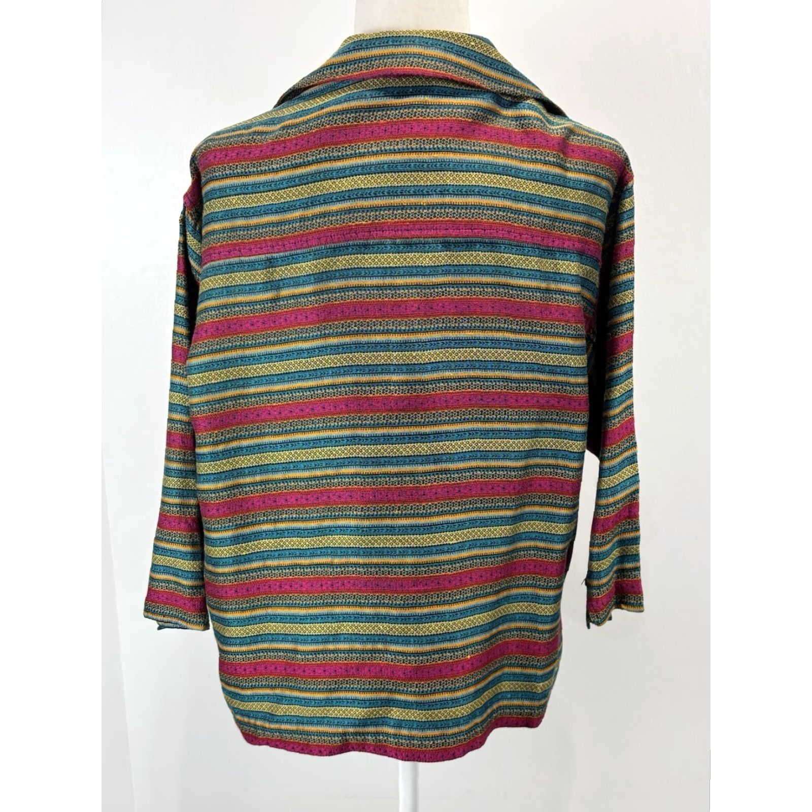 Vintage Vtg Chico’s Design Striped Shirt Blouse Sz 2 US Large Women’s Made In USA Size L / US 10 / IT 46 - 3 Thumbnail
