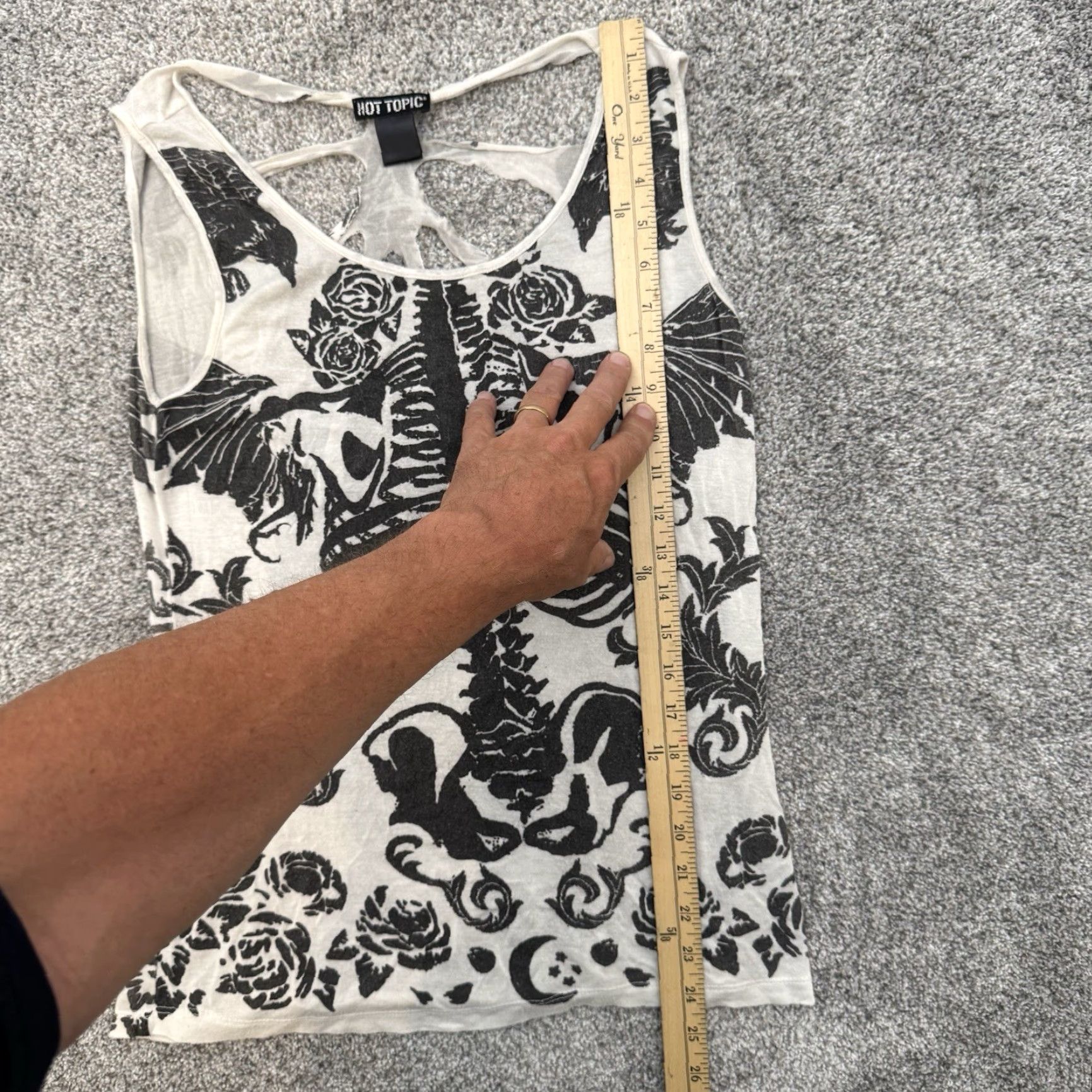 Hot Topic VINTAGE Hot Topic Tank Top S Women Tank Black Distressed 90s Gothic Grunge Punk Skeleton Ribs Y2K Slim/Lightweight Size S / US 4 / IT 40 - 2 Thumbnail