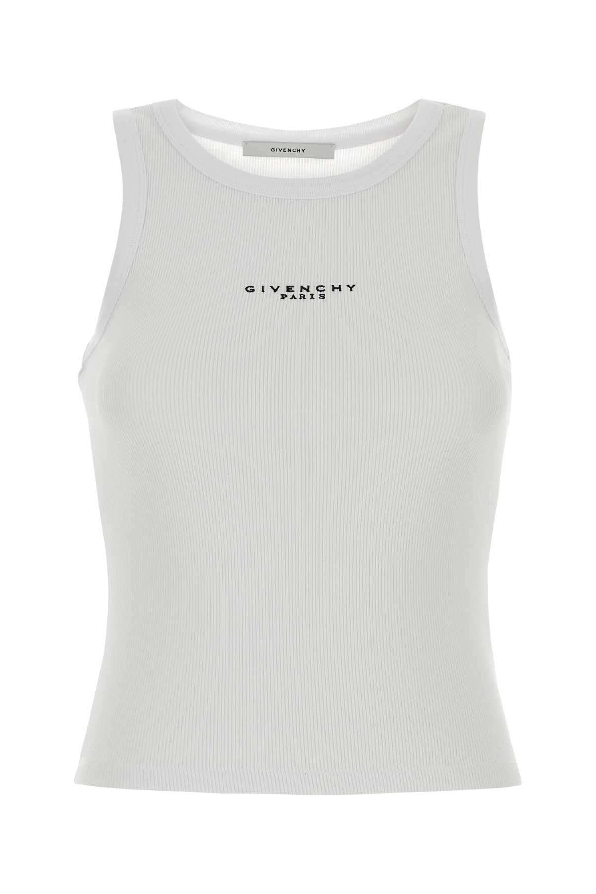 Givenchy White Stretch Cotton Tank Top Size M / US 6-8 / IT 42-44 - 1 Thumbnail