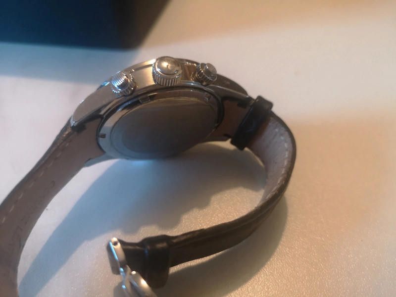 Designer Rotary men's white dial black leather strap watch Size ONE SIZE - 8 Thumbnail