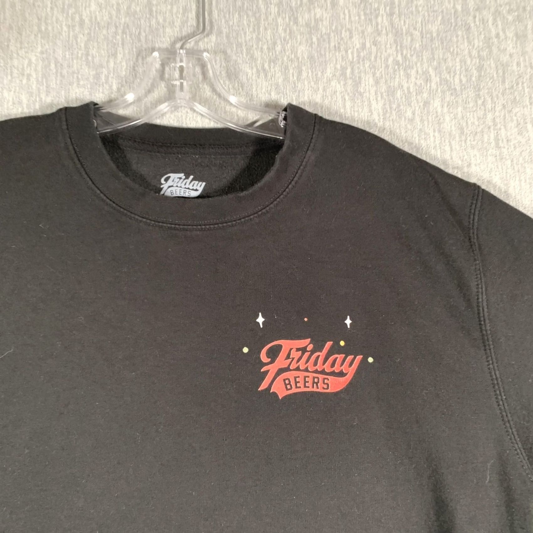 Vintage Friday Beers Sweatshirt Mens Large Black Graphic Print Christmas Stocking Holiday Crewneck Pullover Knit Fleece Size US L / EU 52-54 / 3 - 4 Thumbnail