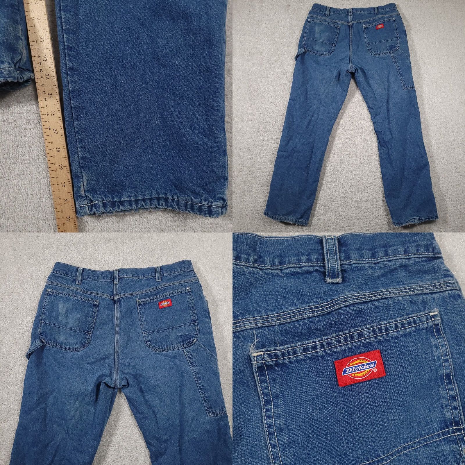 Dickies Dickies Jeans Denim 38X32 Carpenter Lined Workwear Straight Mens Regular Blue Cotton Denim 32 Inseam Medium Wash Size US 38 / EU 54 - 10 Thumbnail