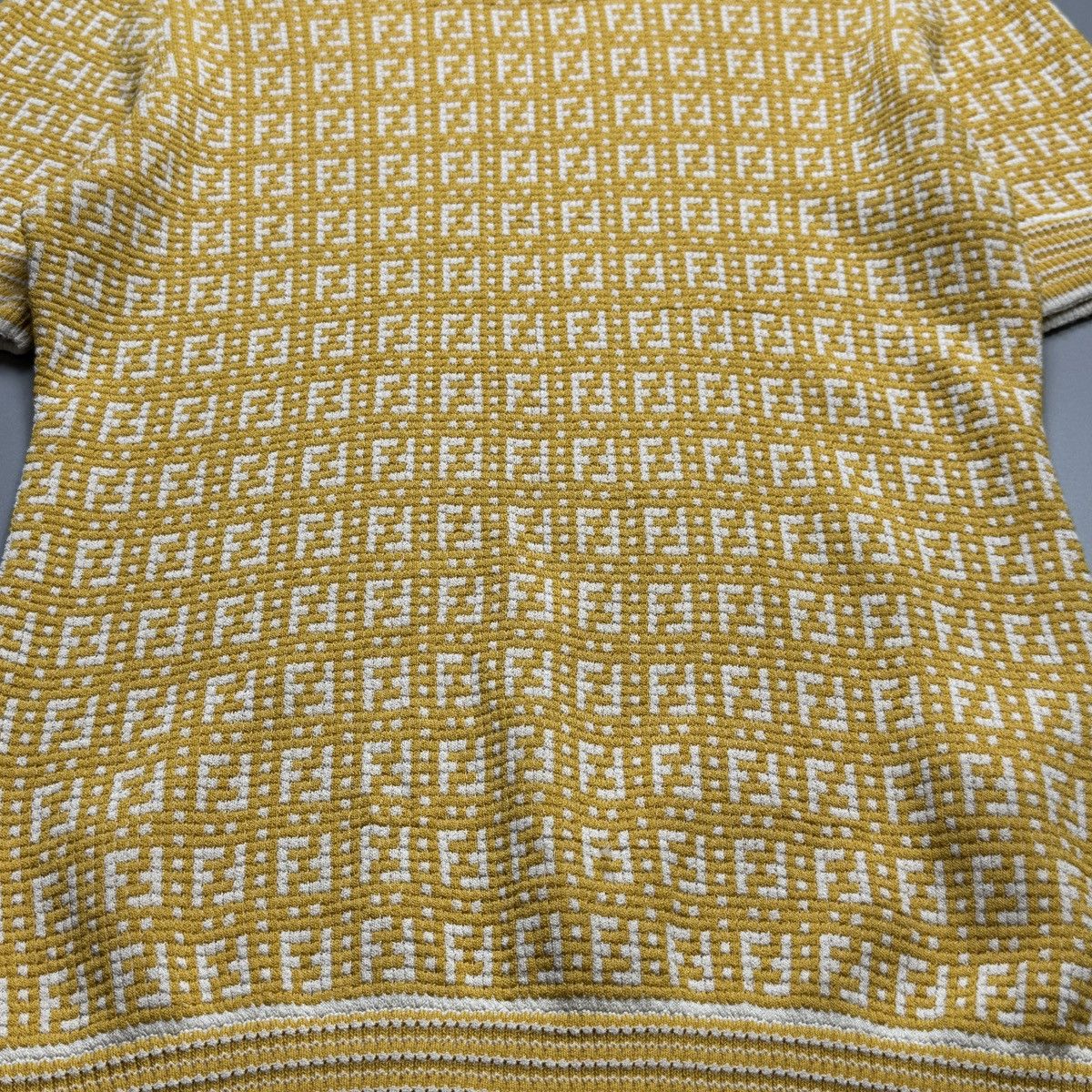 Fendi Fendi - FF Motif Knitted Yellow Blouse Size XS / US 0-2 / IT 36-38 - 6 Thumbnail