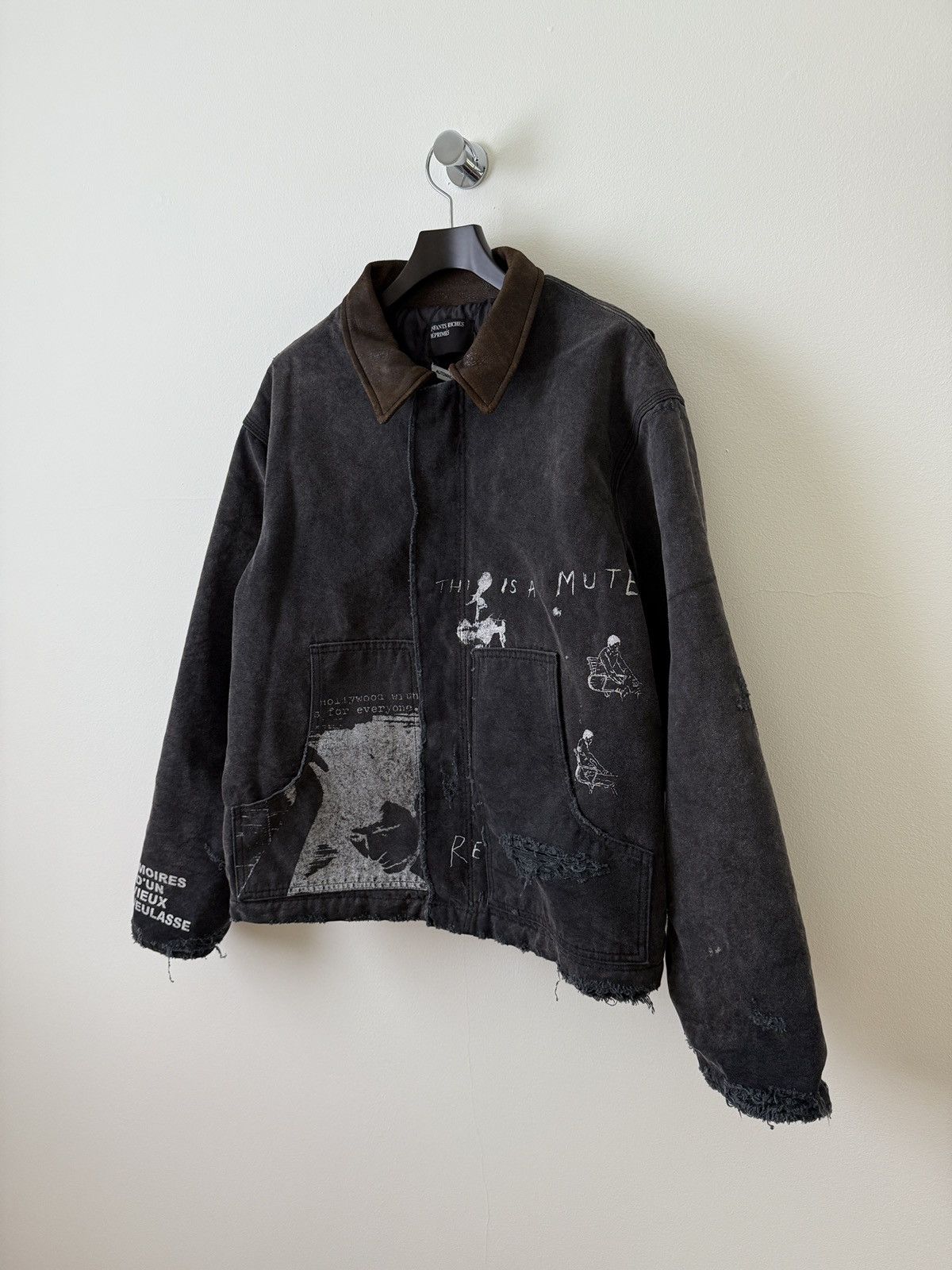 Enfants Riches Deprimes Distressed Leather Collar Graphic Work Jacket Size US M / EU 48-50 / 2 - 4 Thumbnail