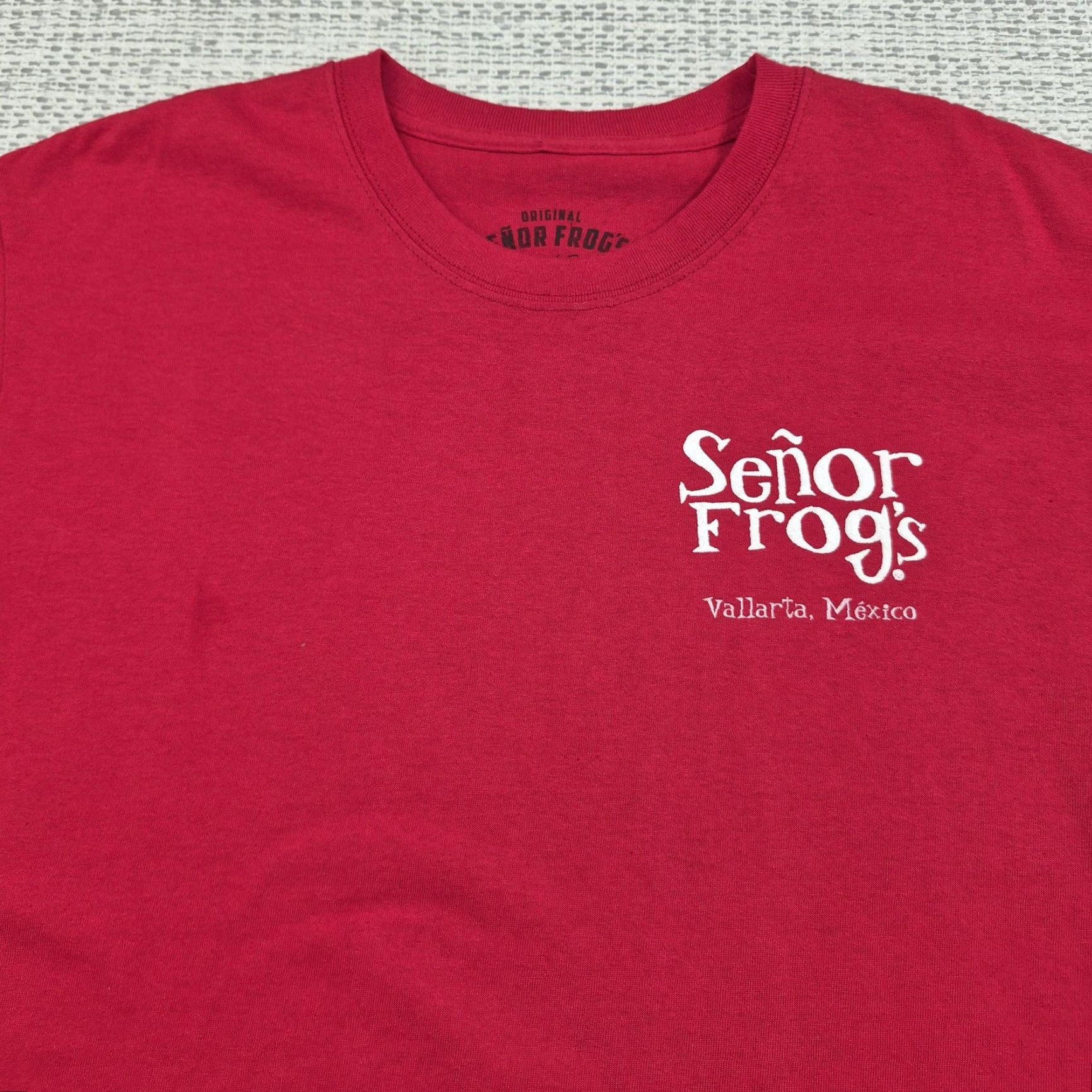 Vintage Señor Frog's Shirt Mens Large Red Vallarta Mexico Beach Graphic Tee Hammock Shirt T-Shirt Casual Crew Neck Logo Size US L / EU 52-54 / 3 - 6 Thumbnail