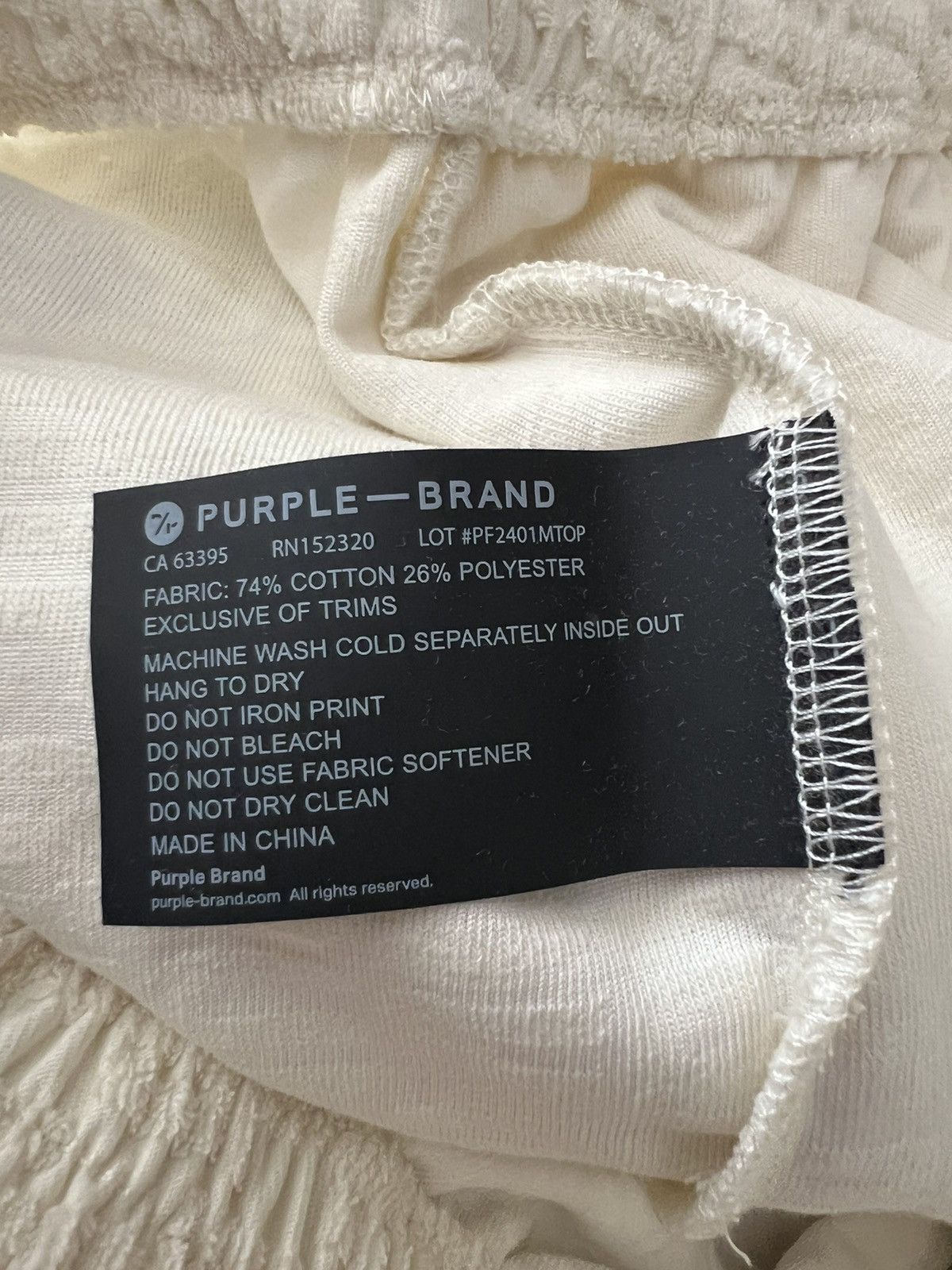 Purple × Purple Brand Purple Brand Jeans Mens Slim Terry Shorts Cream $195 Size L Size US 34 / EU 50 - 5 Thumbnail