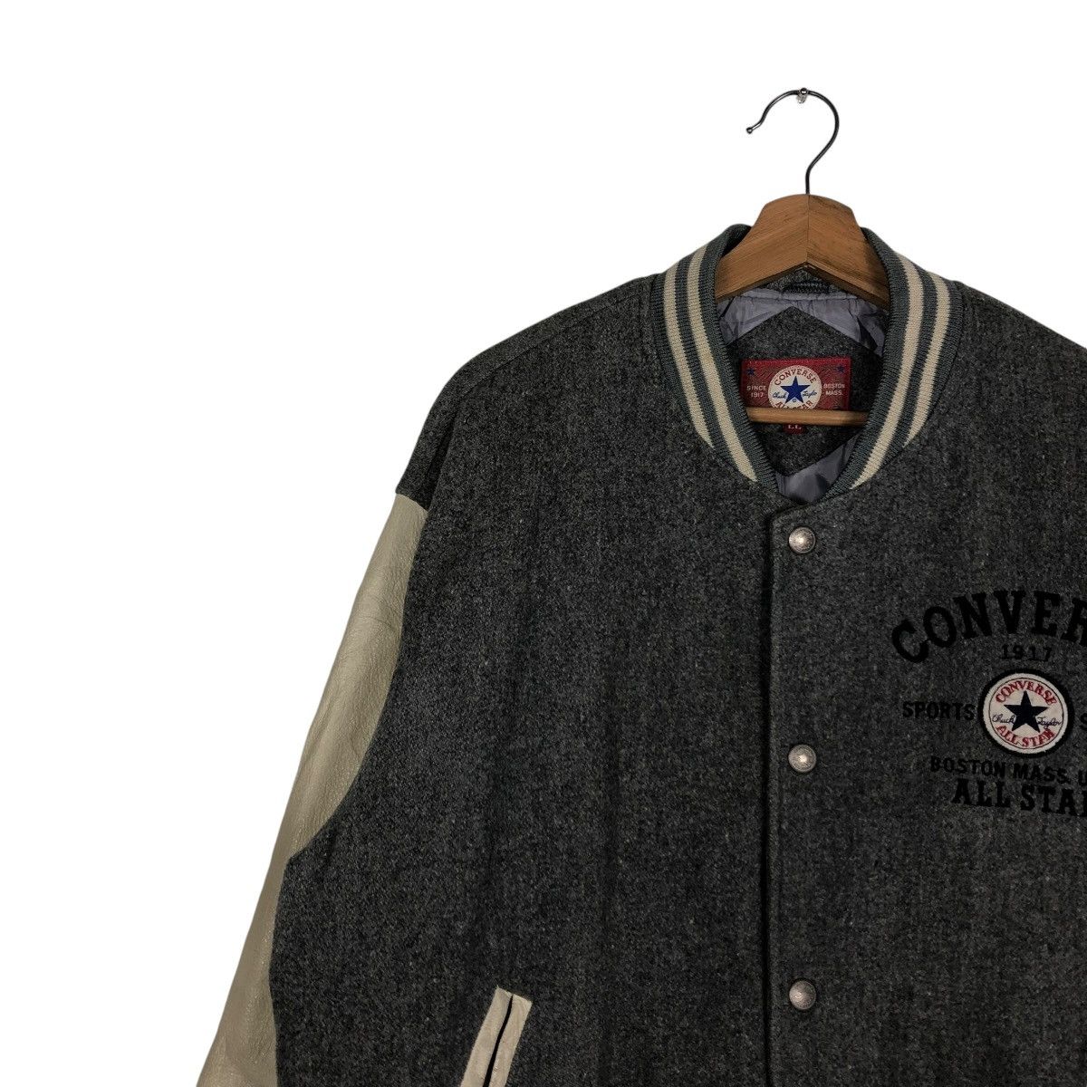 Japanese Brand 🔥VINTAGE JUMPER VARSITY LEATHER JACKET CONVERSE ALL STAR USA Size US L / EU 52-54 / 3 - 8 Thumbnail
