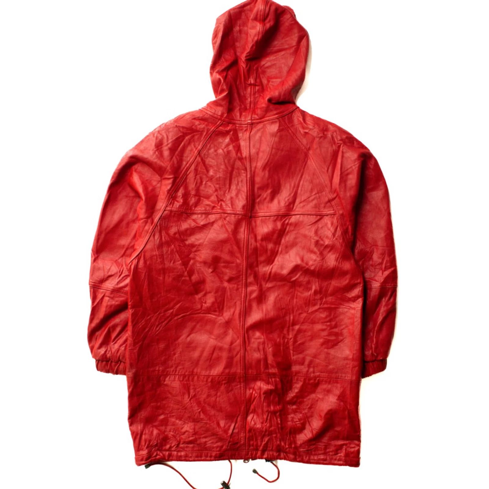 Vintage VINTAGE Cayenne Hooded Leather Coat Hooded 1990s Red Small Mens Womens Girls Boys? Size US S / EU 44-46 / 1 - 3 Thumbnail