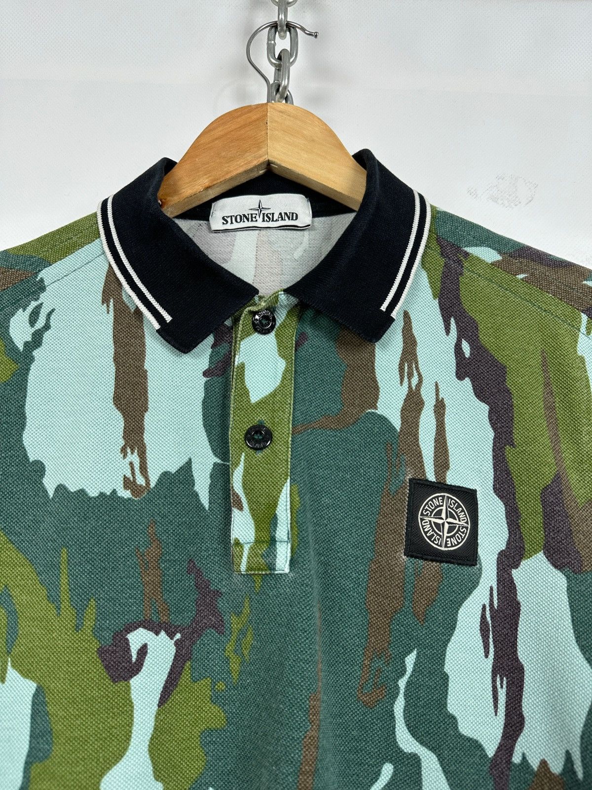 Stone Island Vintage Stone Island Camouflage Polo T-Shirt Size US S / EU 44-46 / 1 - 7 Thumbnail