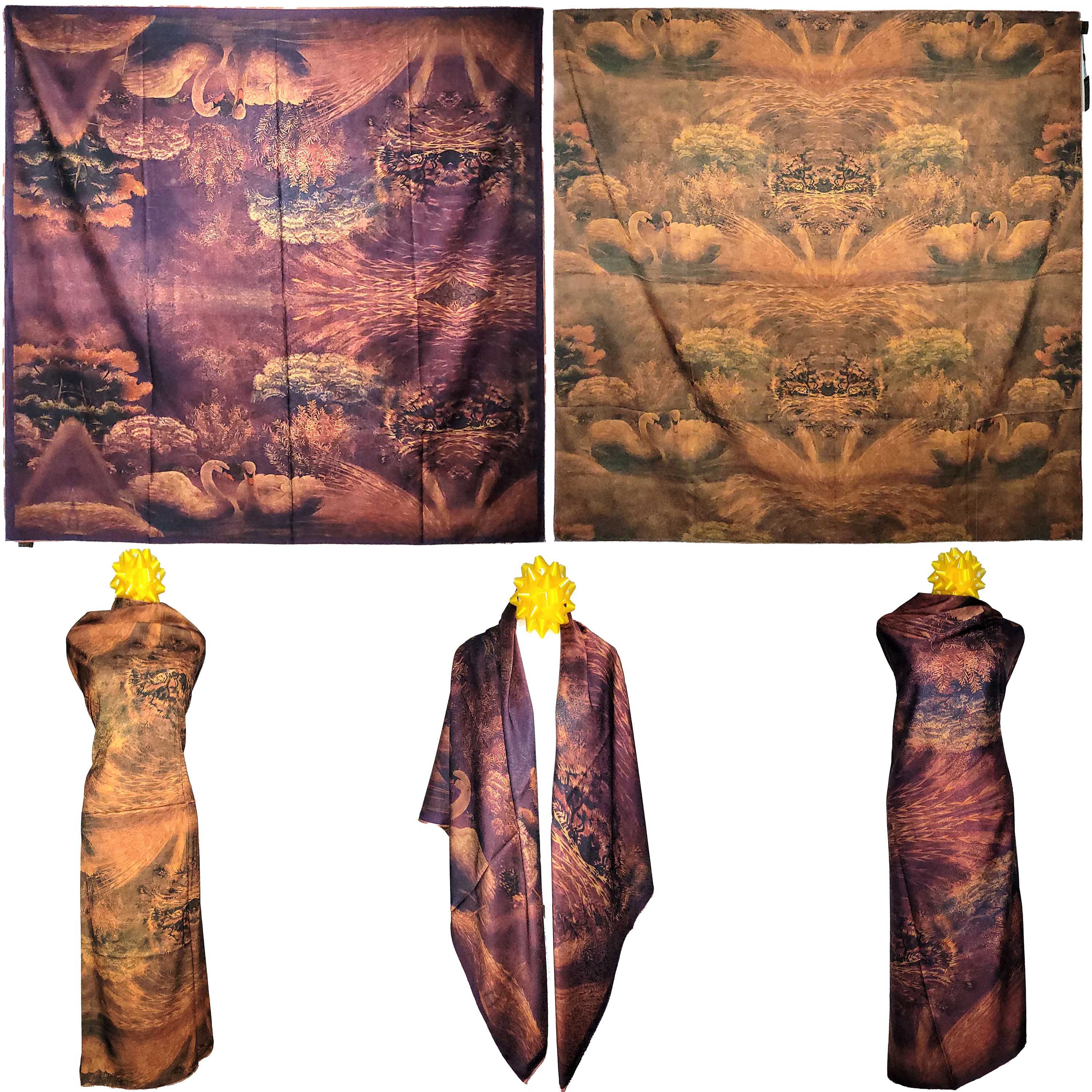 Other NWT Double Sided Silk Scarf 52"x52" Large Square Wrap 3247 Size ONE SIZE - 1 Thumbnail